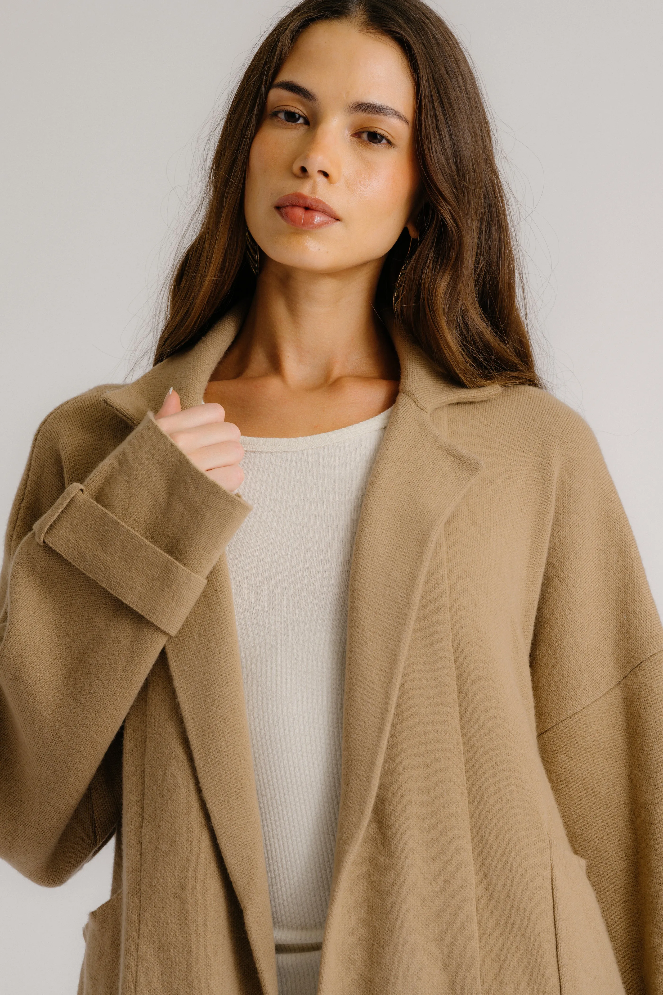 SULLIVAN BELTED SHAWL CASHMERE DUSTER | CAMEL sold by Sablyn product image thumbnail 4
