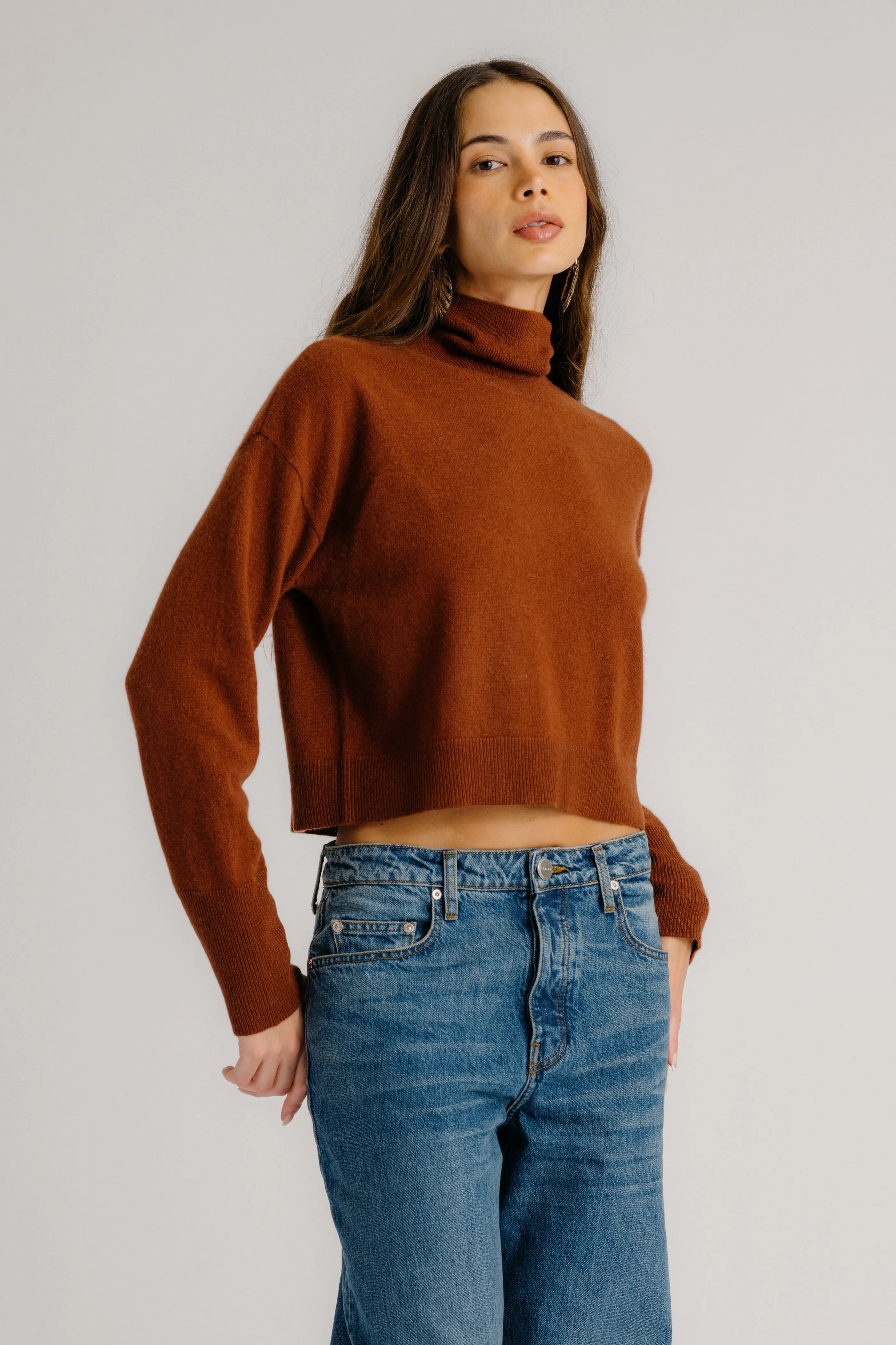 SABLE CASHMERE TURTLENECK SWEATER | MAHOGANY sold by Sablyn product image thumbnail 3