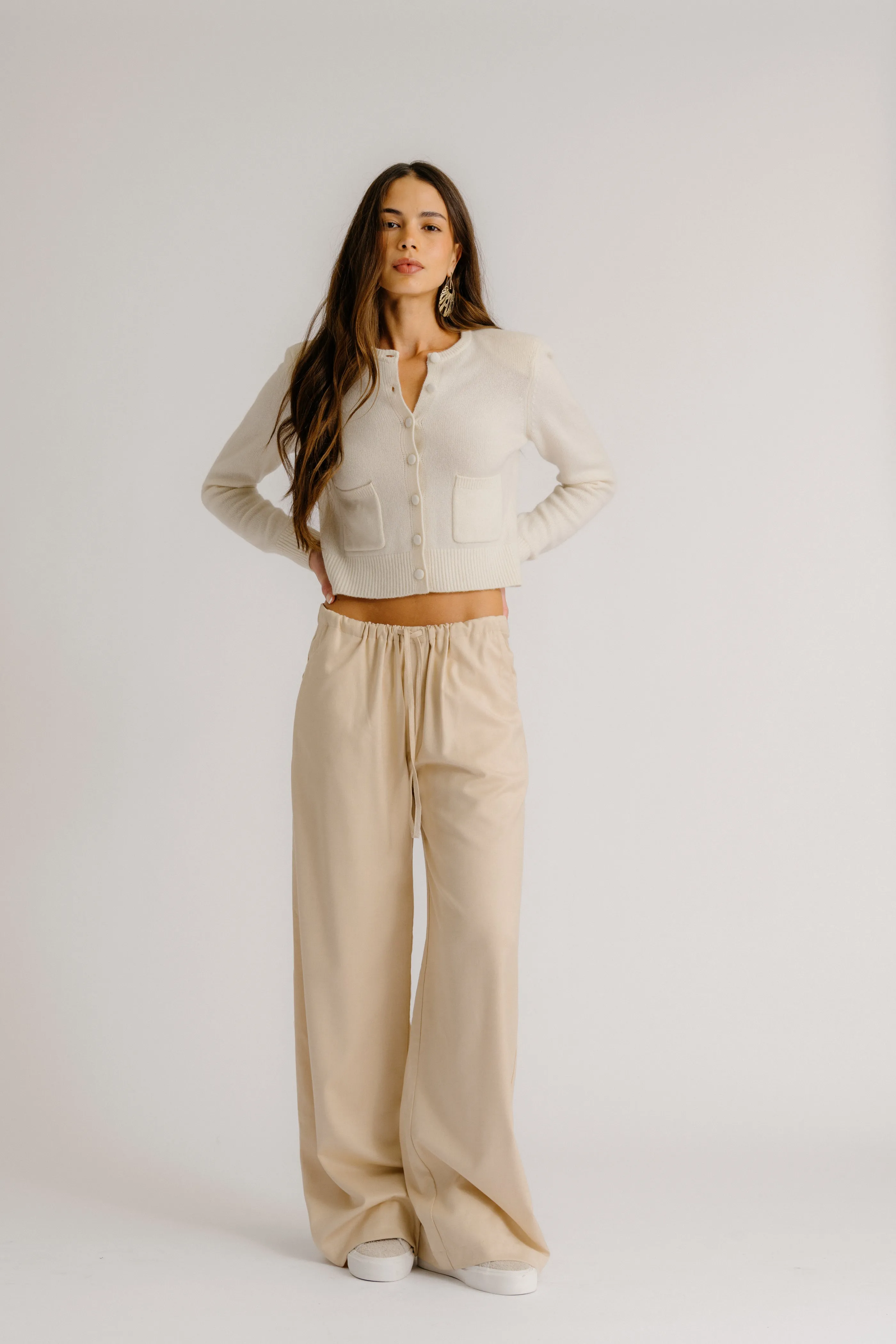 GEMMA PULL ON STRAIGHT LEG PANT | OATMEAL sold by Sablyn