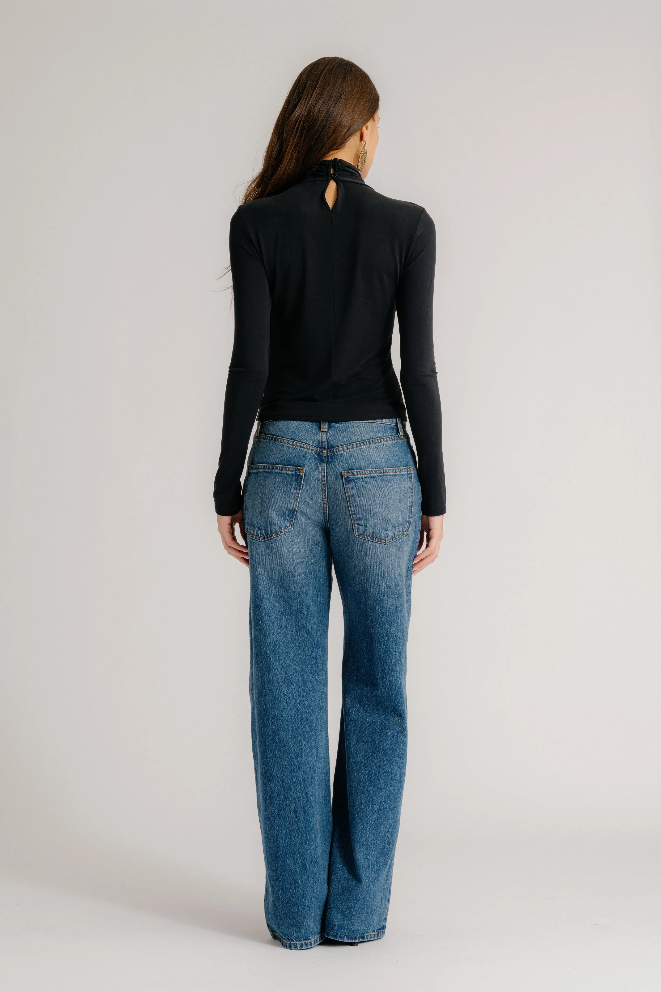 CASS DRAPED TURTLENECK | BLACK sold by Sablyn product image thumbnail 3