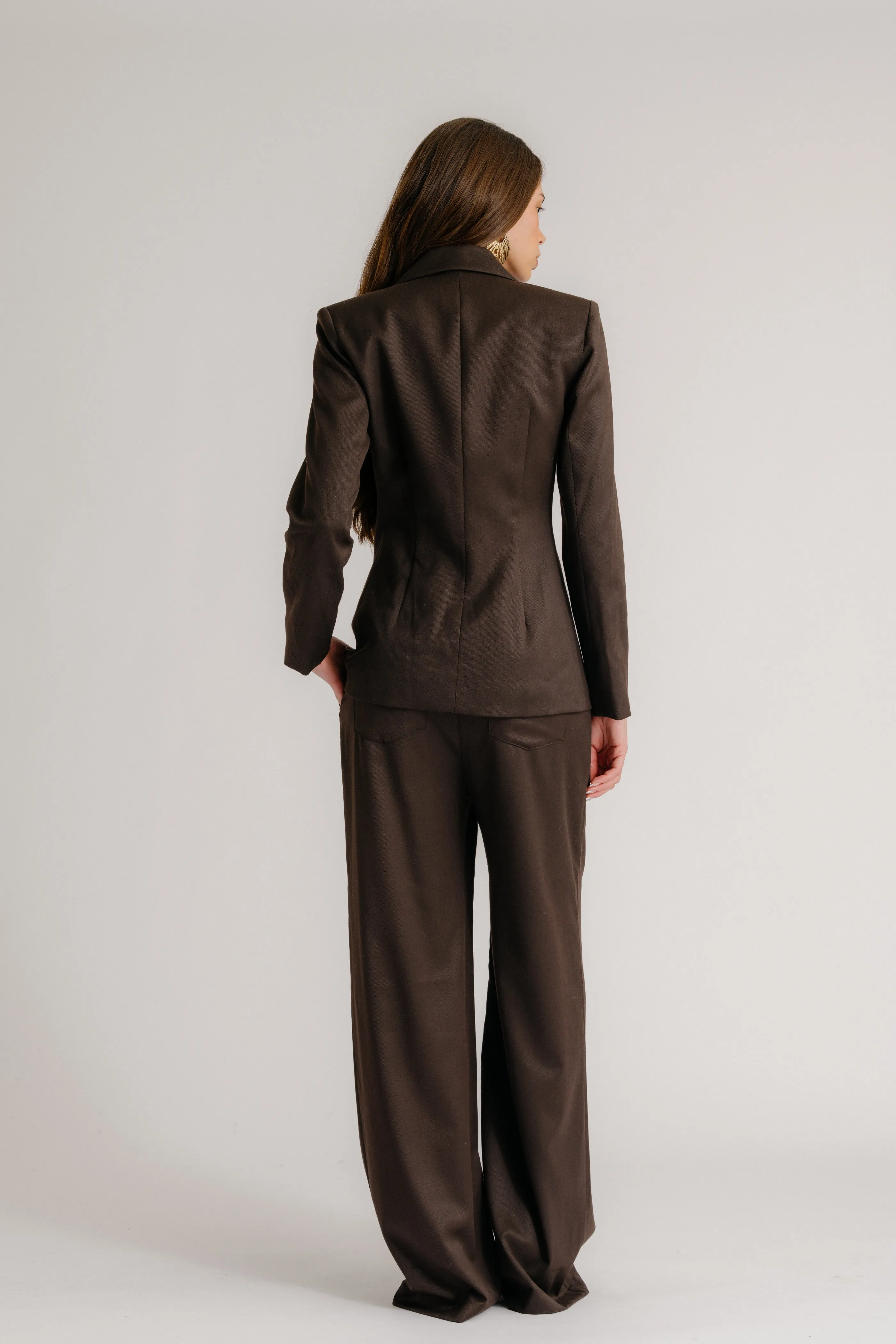 CELINE FITTED BLAZER | CHOCOLATE sold by Sablyn product image thumbnail 3