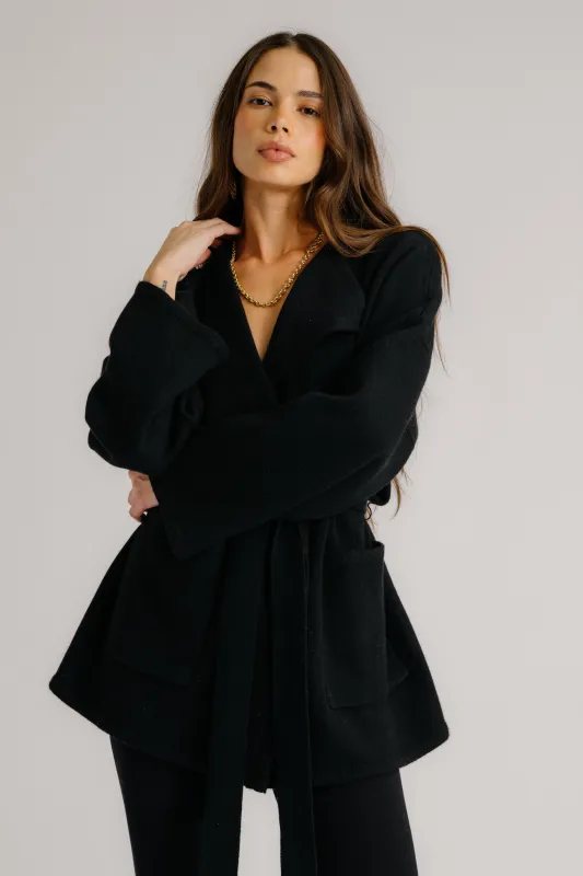 COLINE BELTED CASHMERE CARDIGAN | BLACK sold by Sablyn