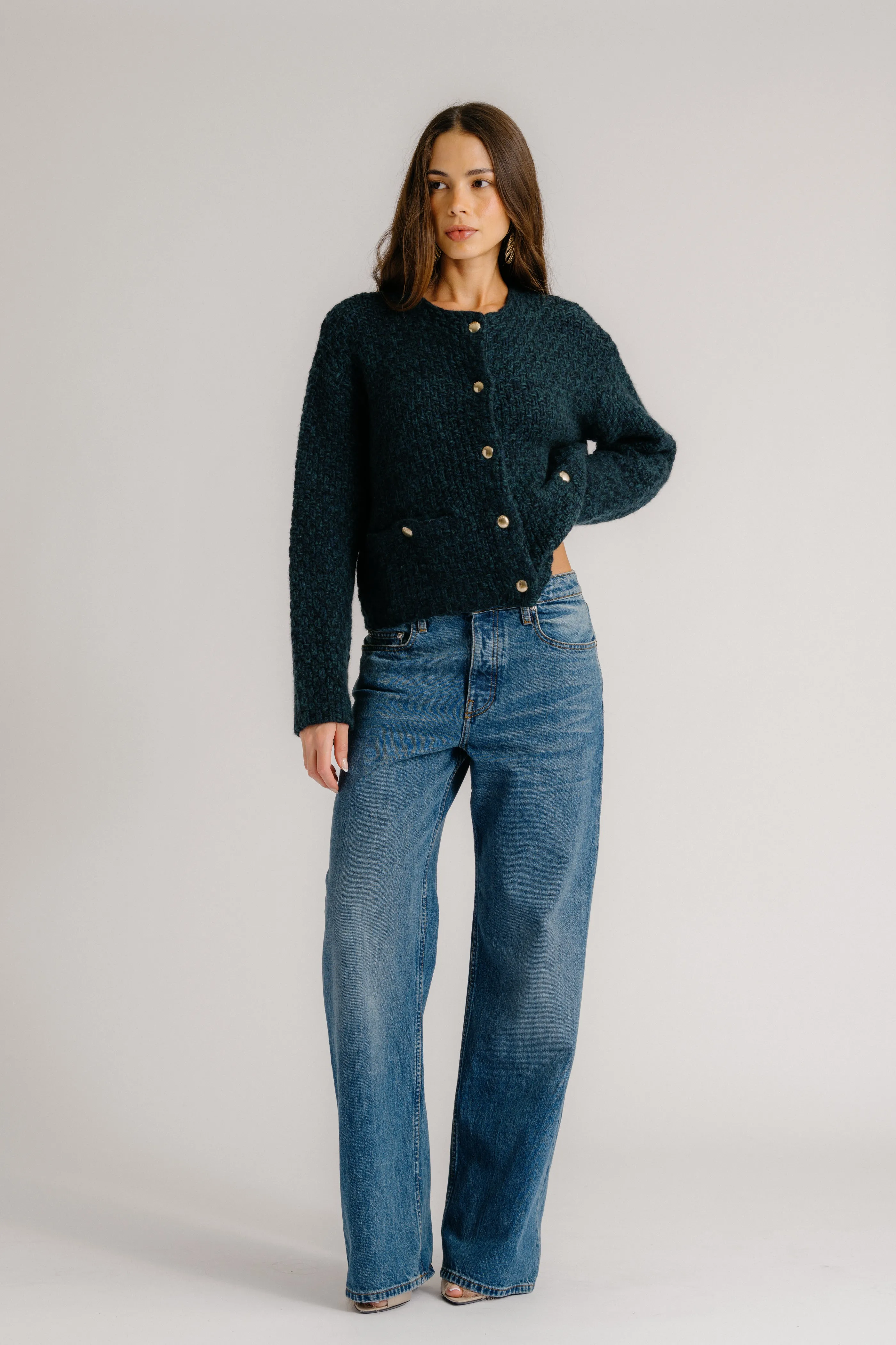 CHARLENE CROPPED WELT POCKET CASHMERE JACKET | SACRAMENTO MULTI sold by Sablyn product image thumbnail 2