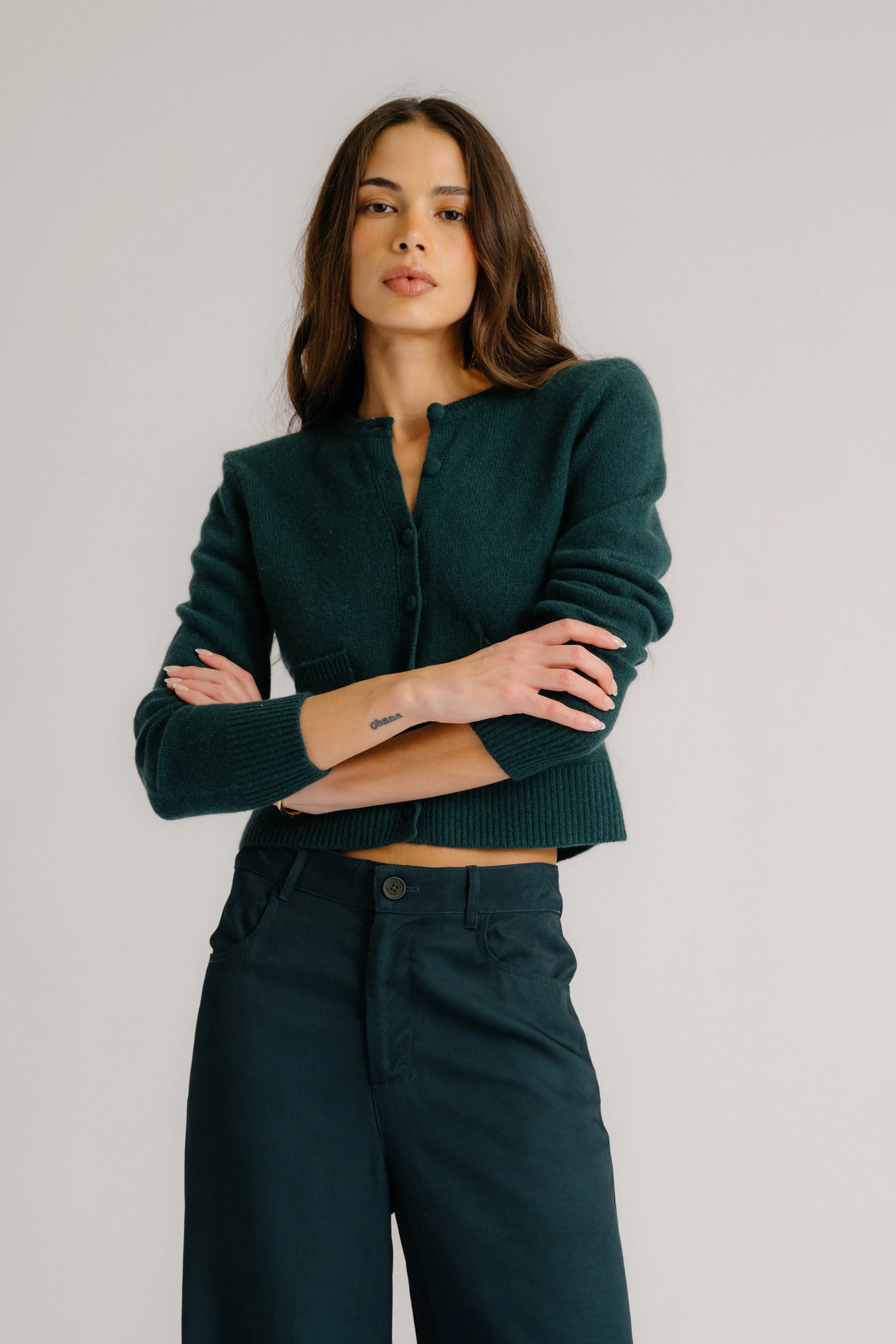EMILIA SHOULDER PAD CASHMERE CARDIGAN | SACRAMENTO sold by Sablyn