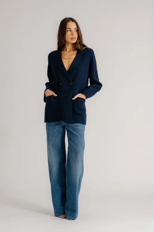 VIVIAN RELAXED DOUBLE BREASTED BLAZER | MIDNIGHT NAVY sold by Sablyn