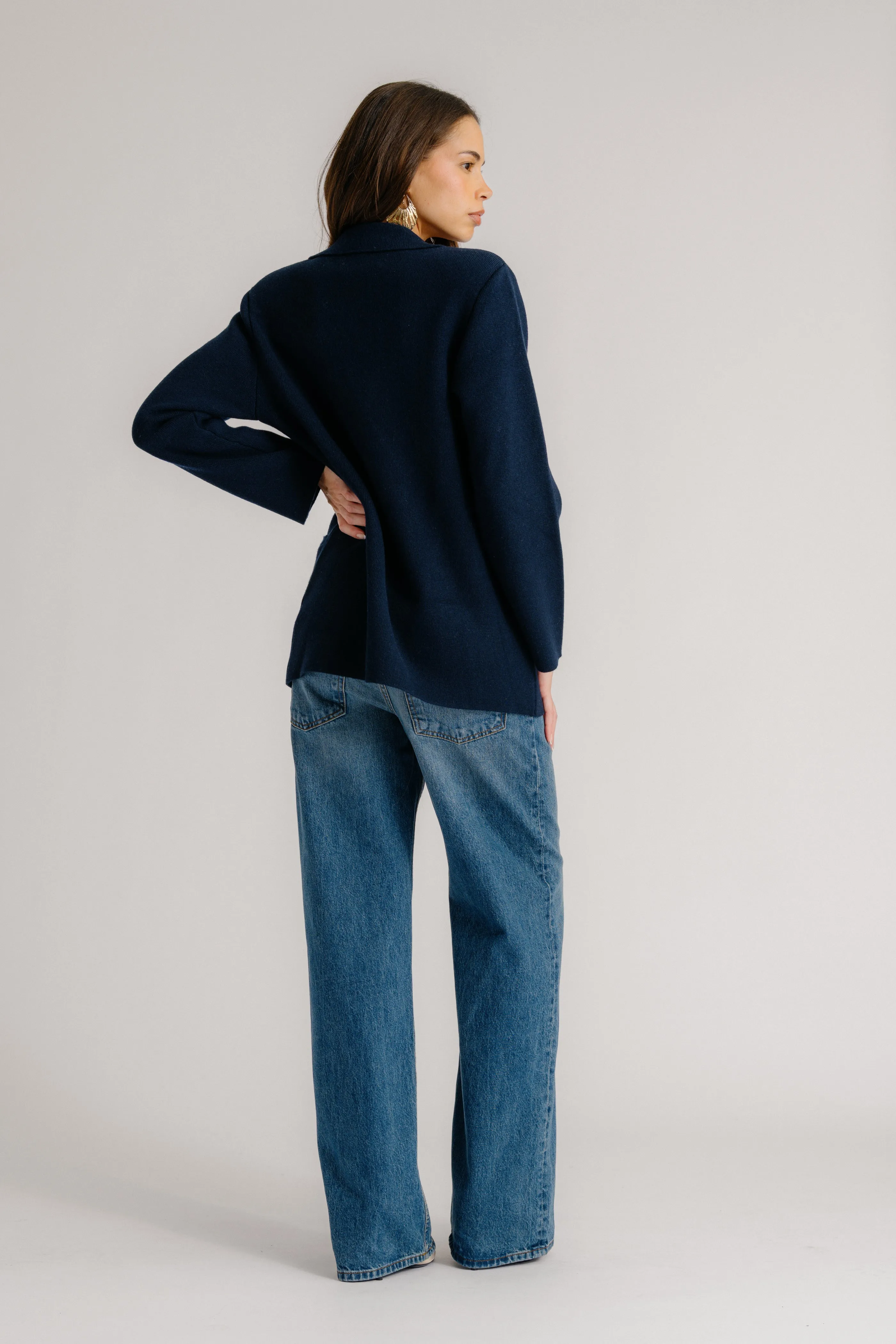 VIVIAN RELAXED DOUBLE BREASTED BLAZER | MIDNIGHT NAVY sold by Sablyn product image thumbnail 2