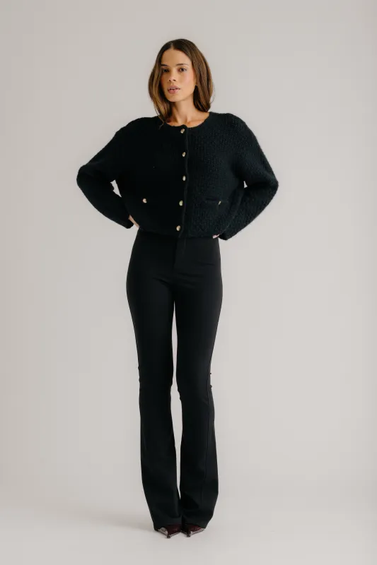 PETRA SUBTLE FLARE LEGGING | BLACK sold by Sablyn