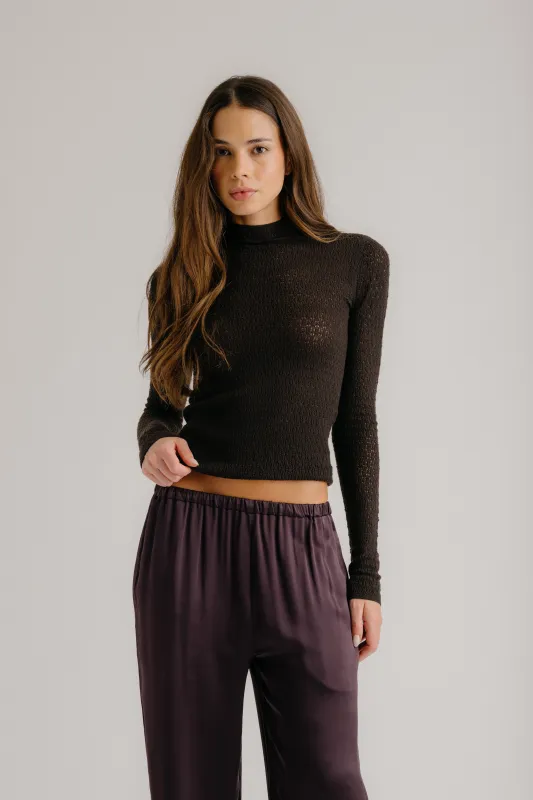 MARLO LACE FITTED MOCK NECK | OAK TREE sold by Sablyn