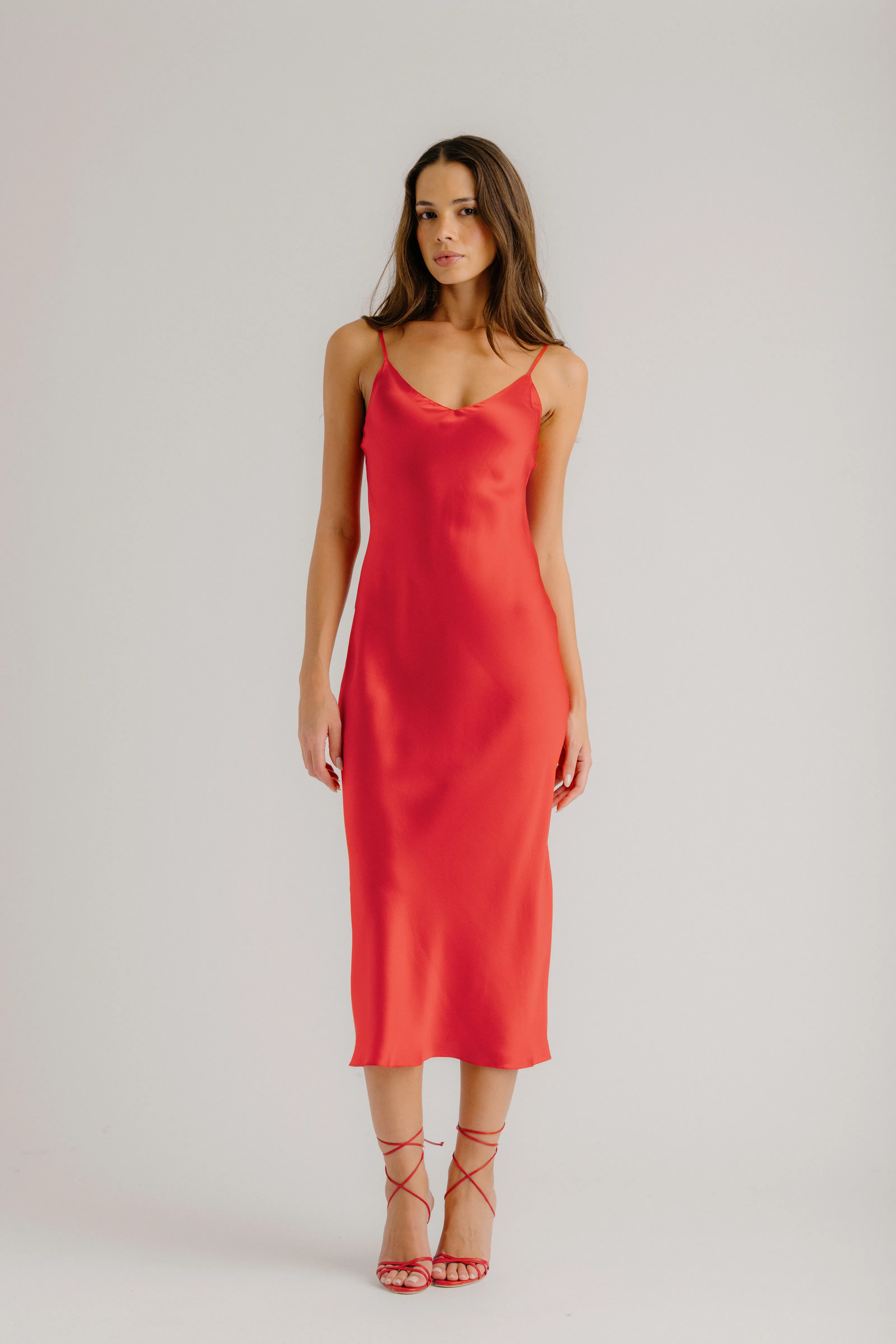 TAYLOR SILK SLIP DRESS | SCARLET sold by Sablyn product image thumbnail 2