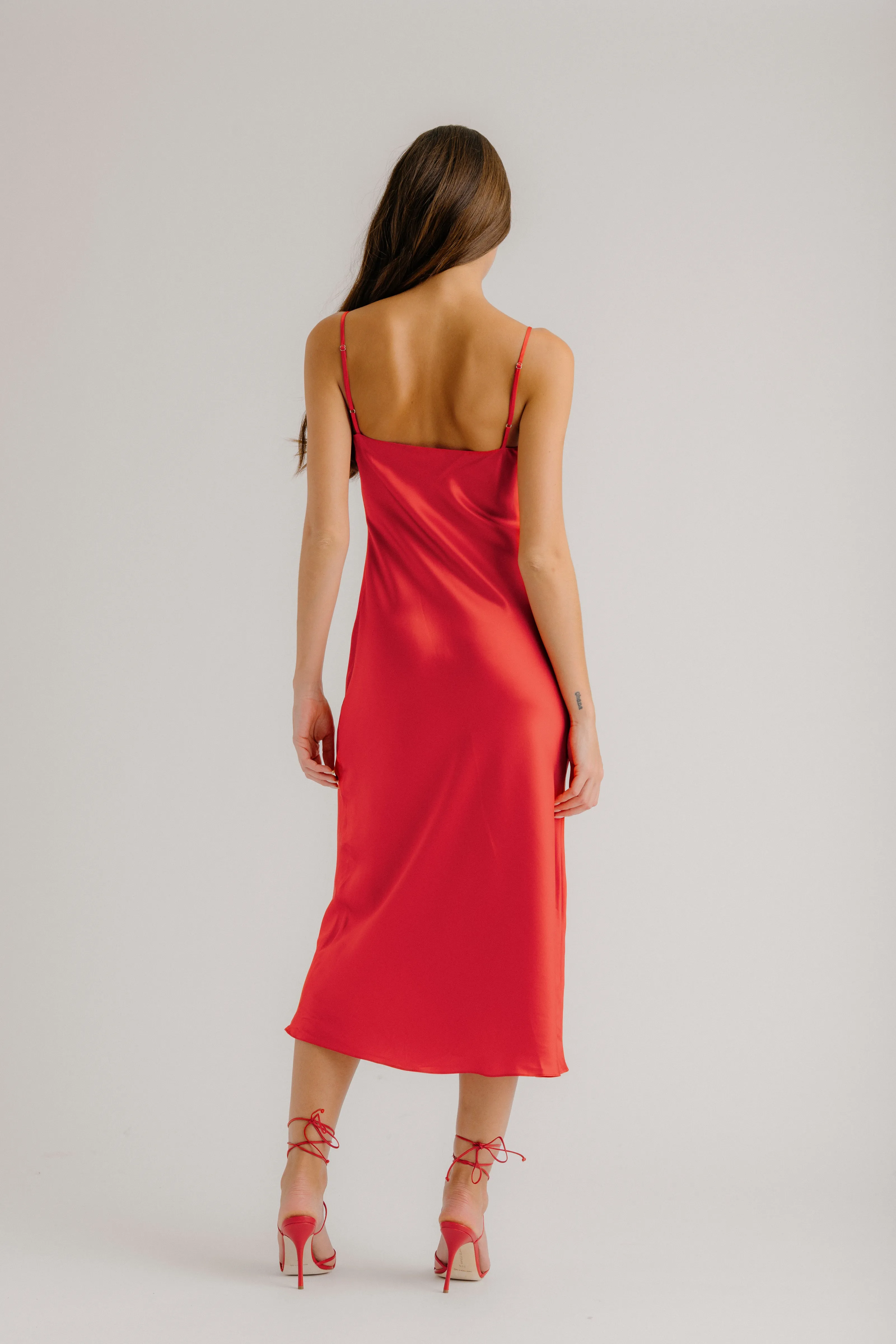 TAYLOR SILK SLIP DRESS | SCARLET sold by Sablyn product image thumbnail 3