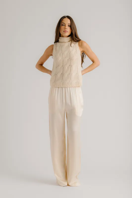 LEXI LOWER RISE RELAXED PULL ON PANT | BUTTERCREAM sold by Sablyn