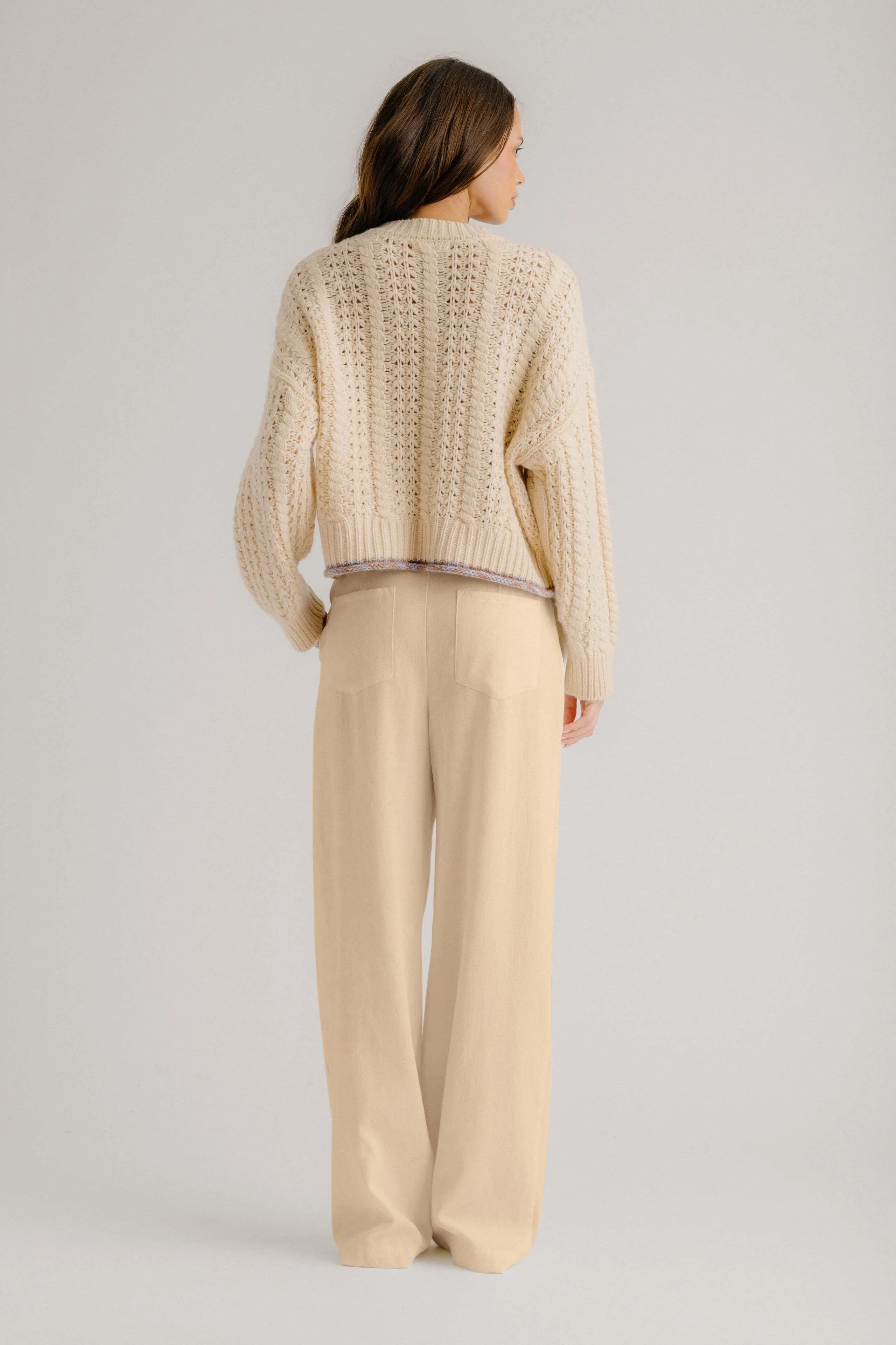 GEMMA PULL ON STRAIGHT LEG PANT | BUTTERCREAM sold by Sablyn product image thumbnail 2