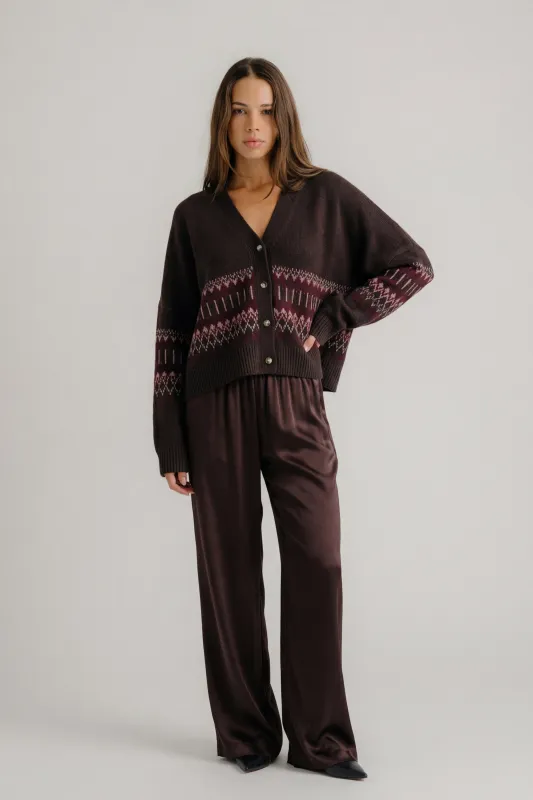 BRYNN WIDE LEG SILK PANT | OAK TREE made by Sablyn