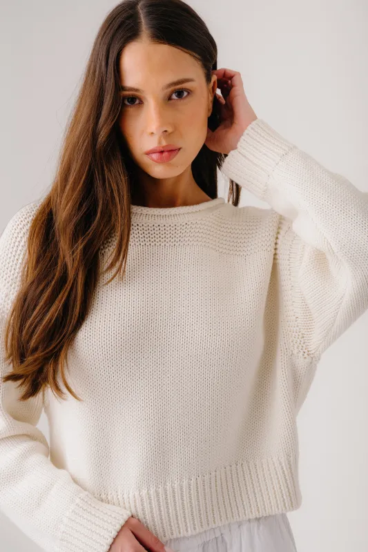 SUTTON SLOUCHY PULLOVER | GARDENIA made by Sablyn