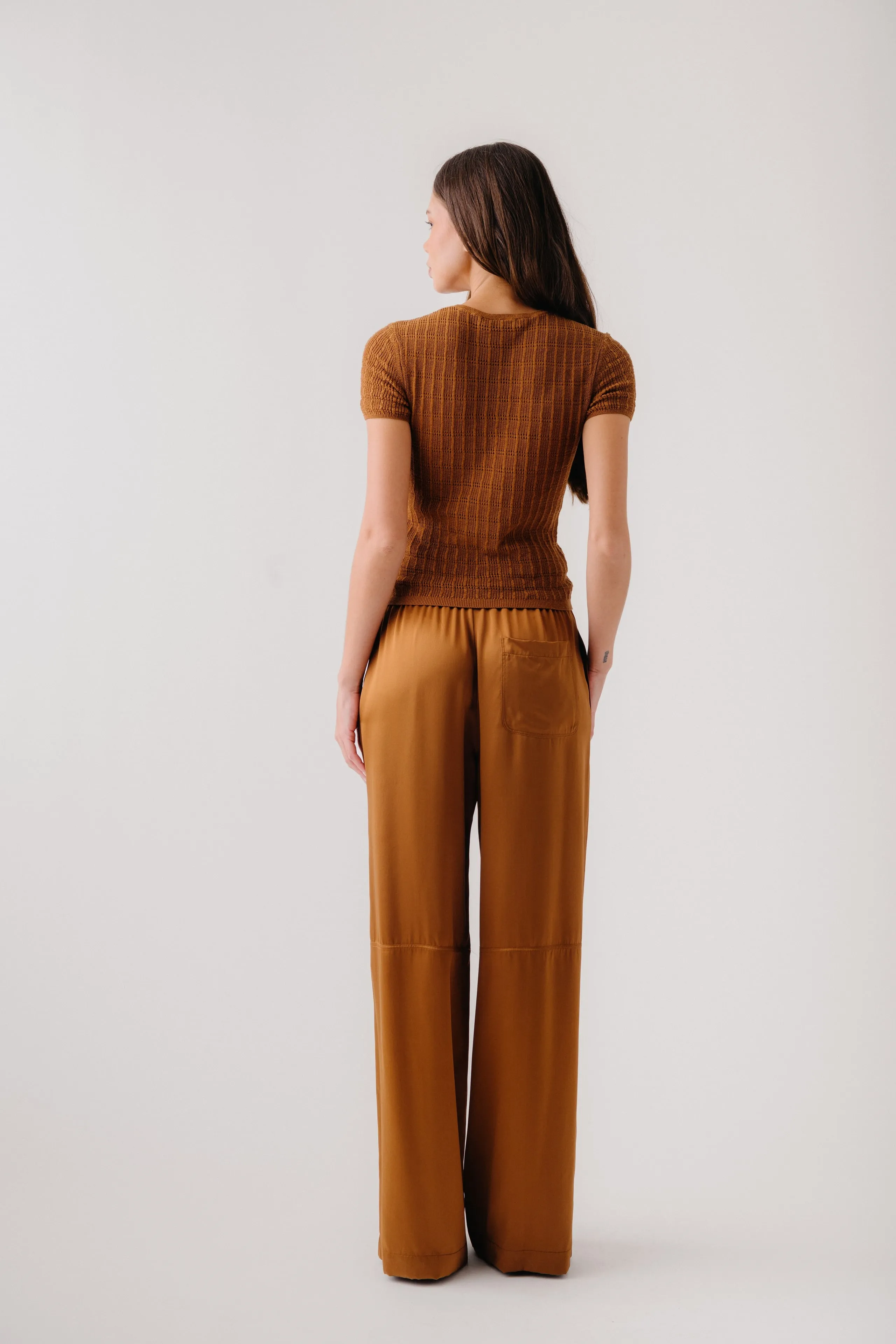ISOLDE SLIM CREWNECK TEE | TOBACCO sold by Sablyn product image thumbnail 3
