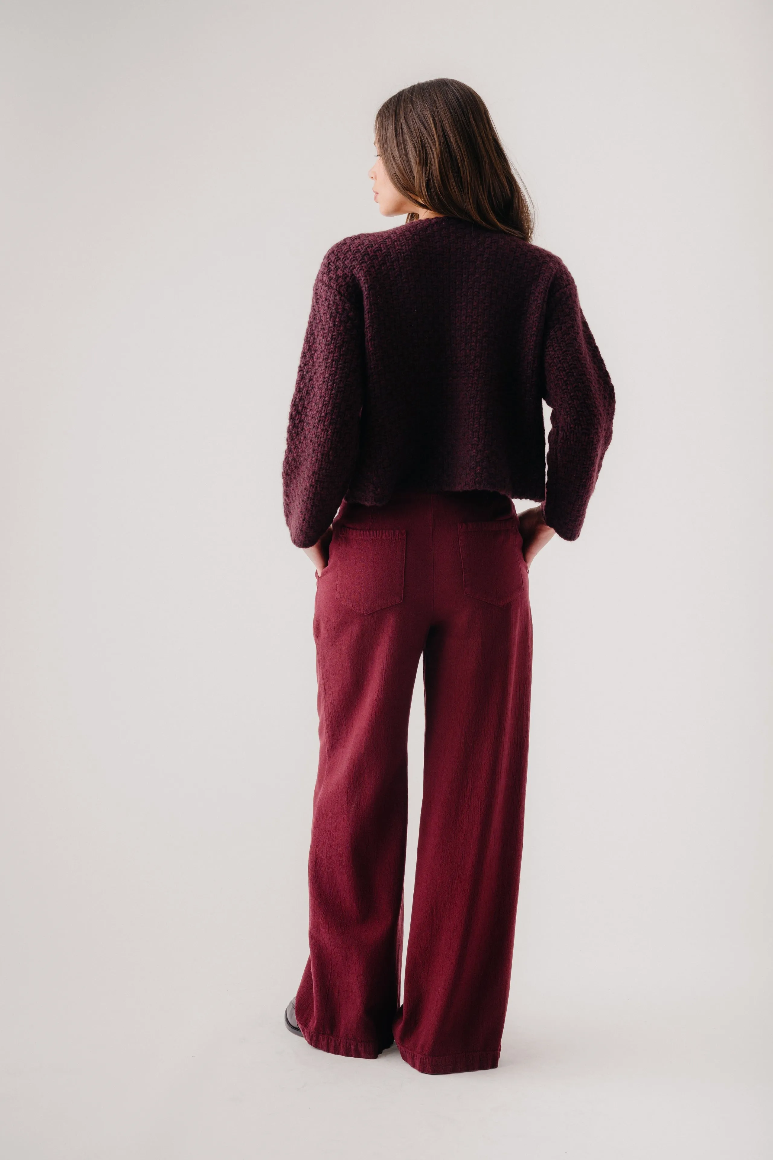 GEMMA PULL ON STRAIGHT LEG PANT | BORDEAUX sold by Sablyn product image thumbnail 2