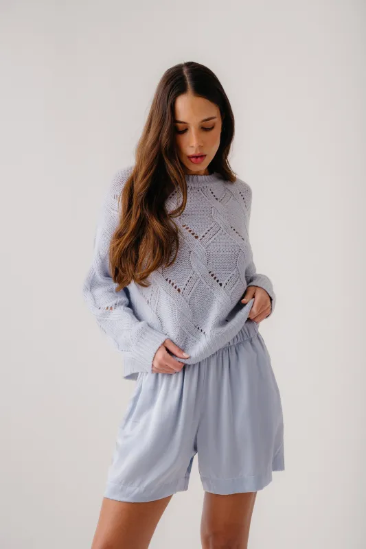 BRYNN HIGH RISE PULL ON SILK SHORT | WHISPER sold by Sablyn