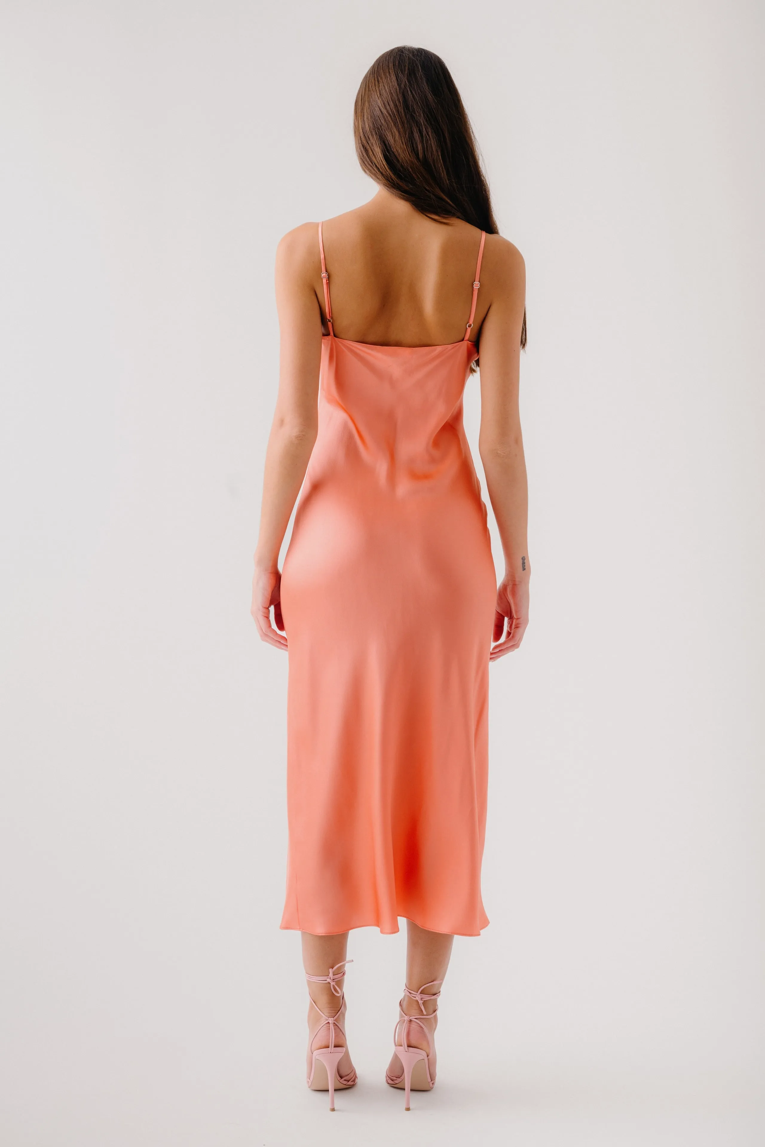 TAYLOR V-NECK BIAS SILK DRESS | MELON sold by Sablyn product image thumbnail 2