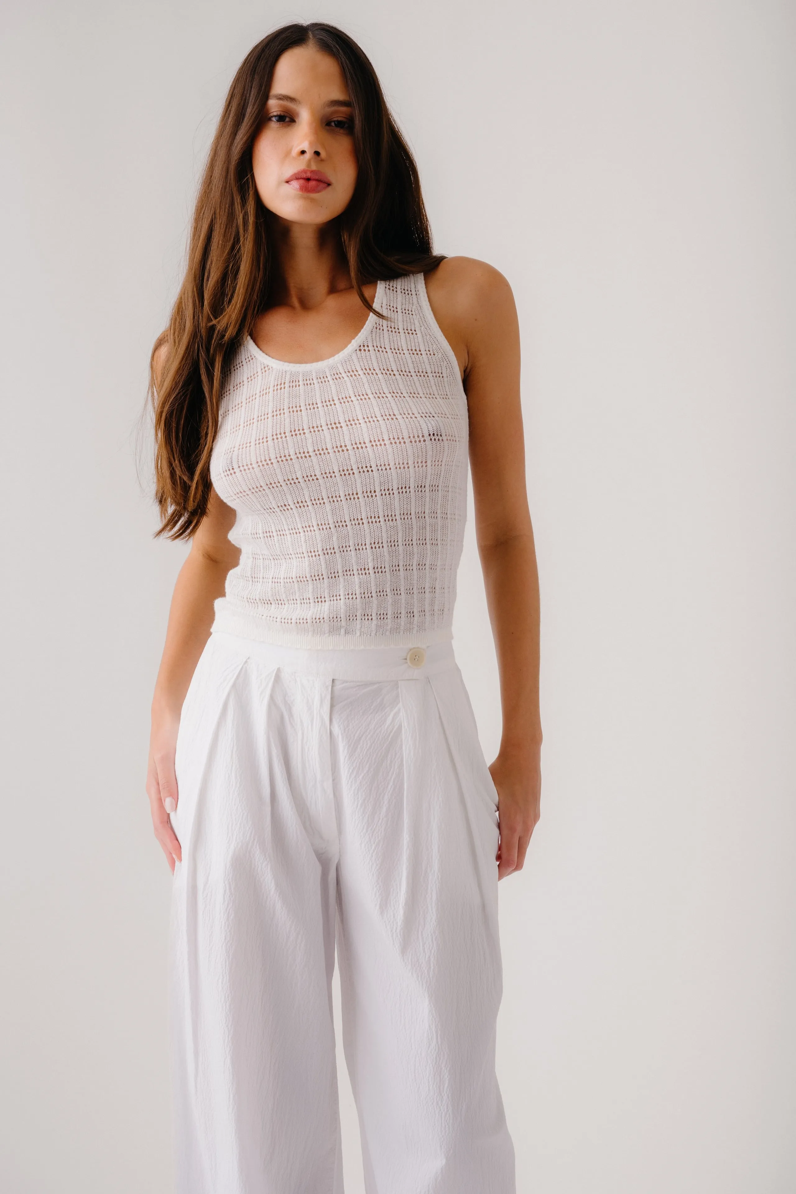 CORDELIA SCOOPED NECK TANK | GARDENIA sold by Sablyn product image thumbnail 2