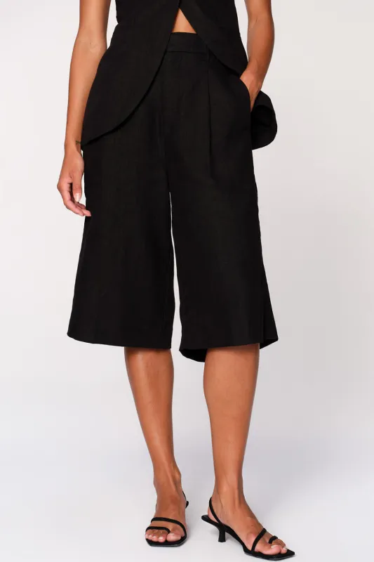 Hepburn Short Black Linen sold by Jennifer Glasgow