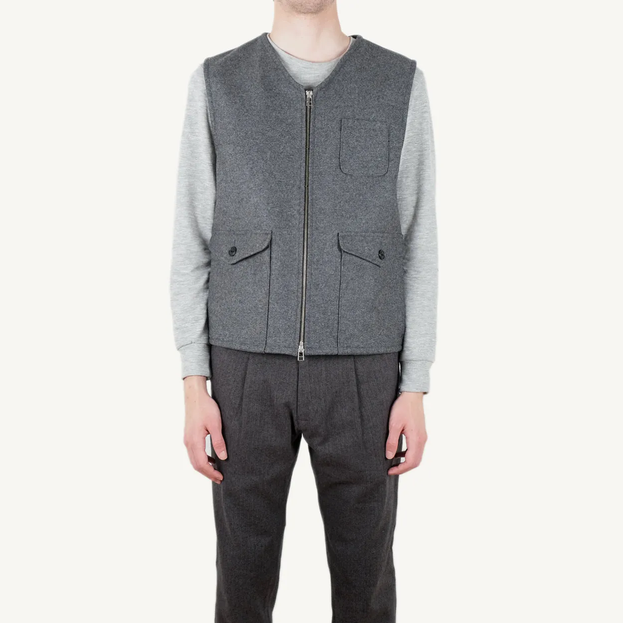 Grey Wool Field Vest sold by Outclass product image thumbnail 5