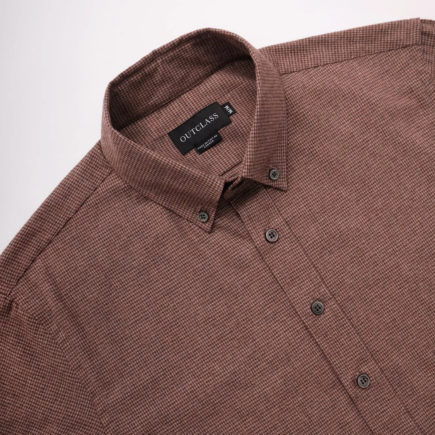 Mocha Houndstooth Flannel Shirt sold by Outclass product image thumbnail 2