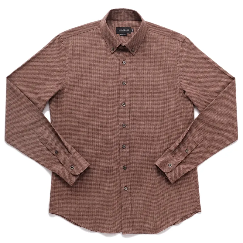 Mocha Houndstooth Flannel Shirt sold by Outclass