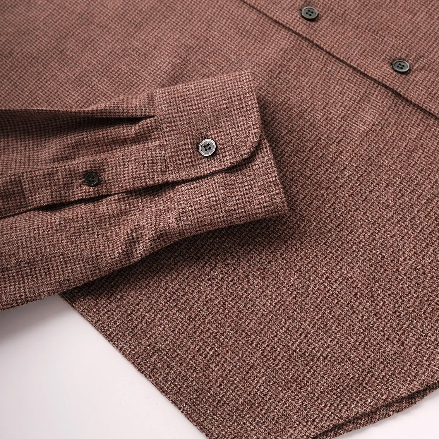 Mocha Houndstooth Flannel Shirt sold by Outclass product image thumbnail 3