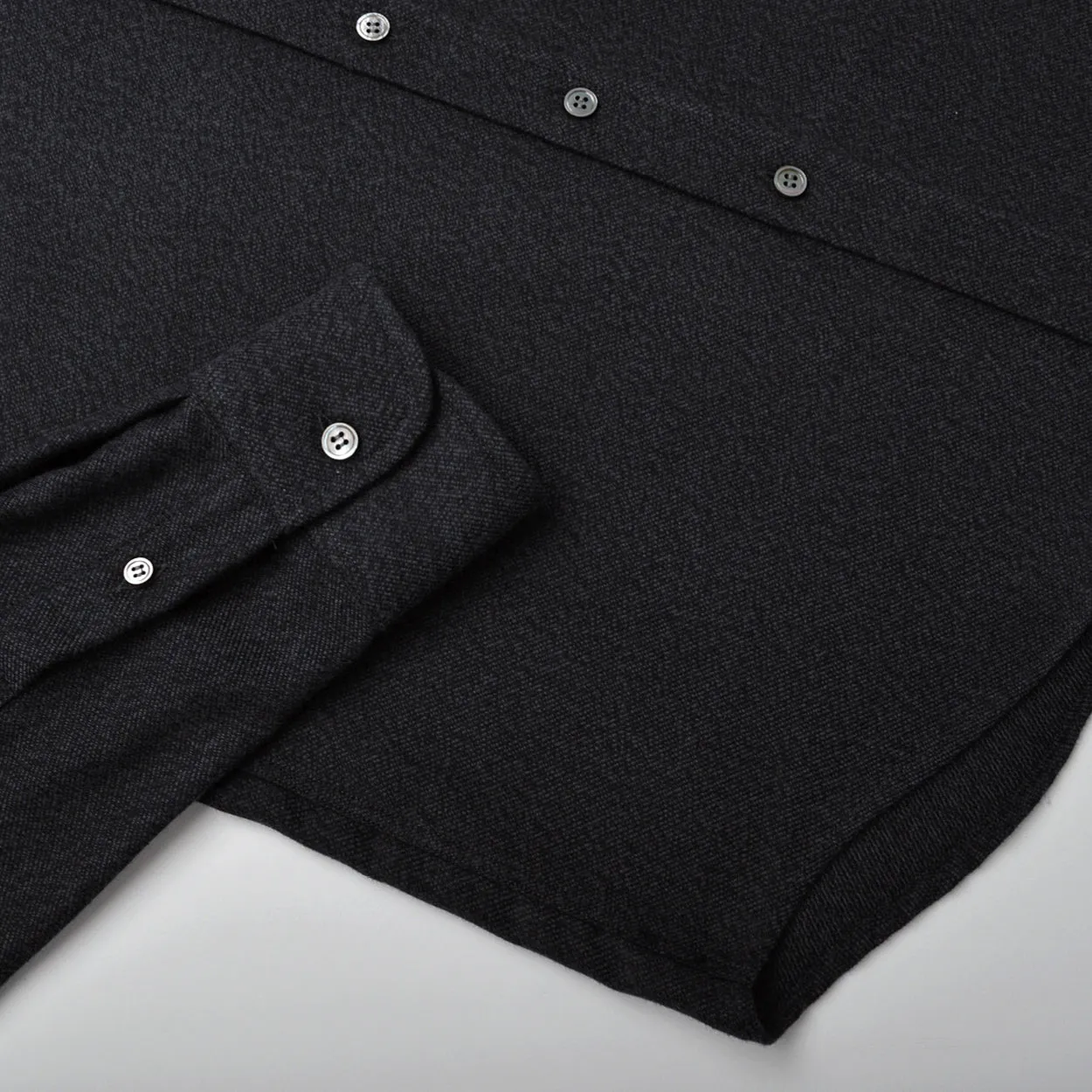 Charcoal Twill Flannel Shirt sold by Outclass product image thumbnail 3