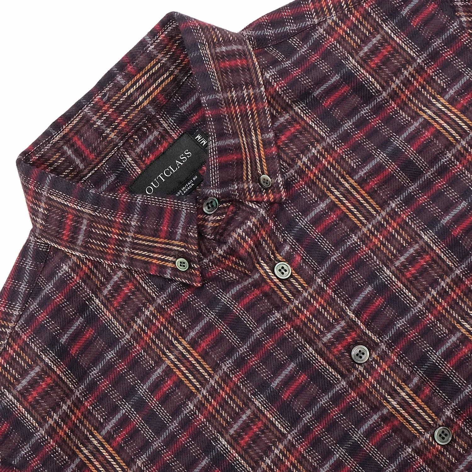 Maroon Geometric Flannel Shirt sold by Outclass product image thumbnail 2