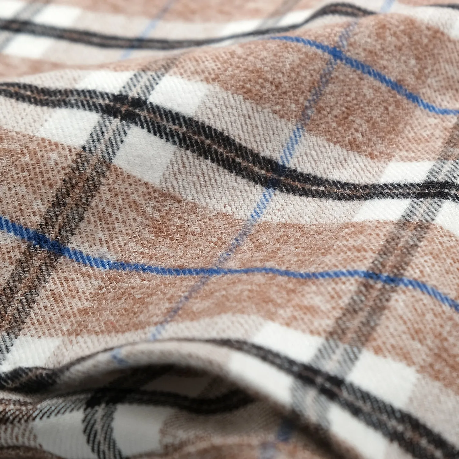Camel Plaid Flannel Shirt sold by Outclass product image thumbnail 4
