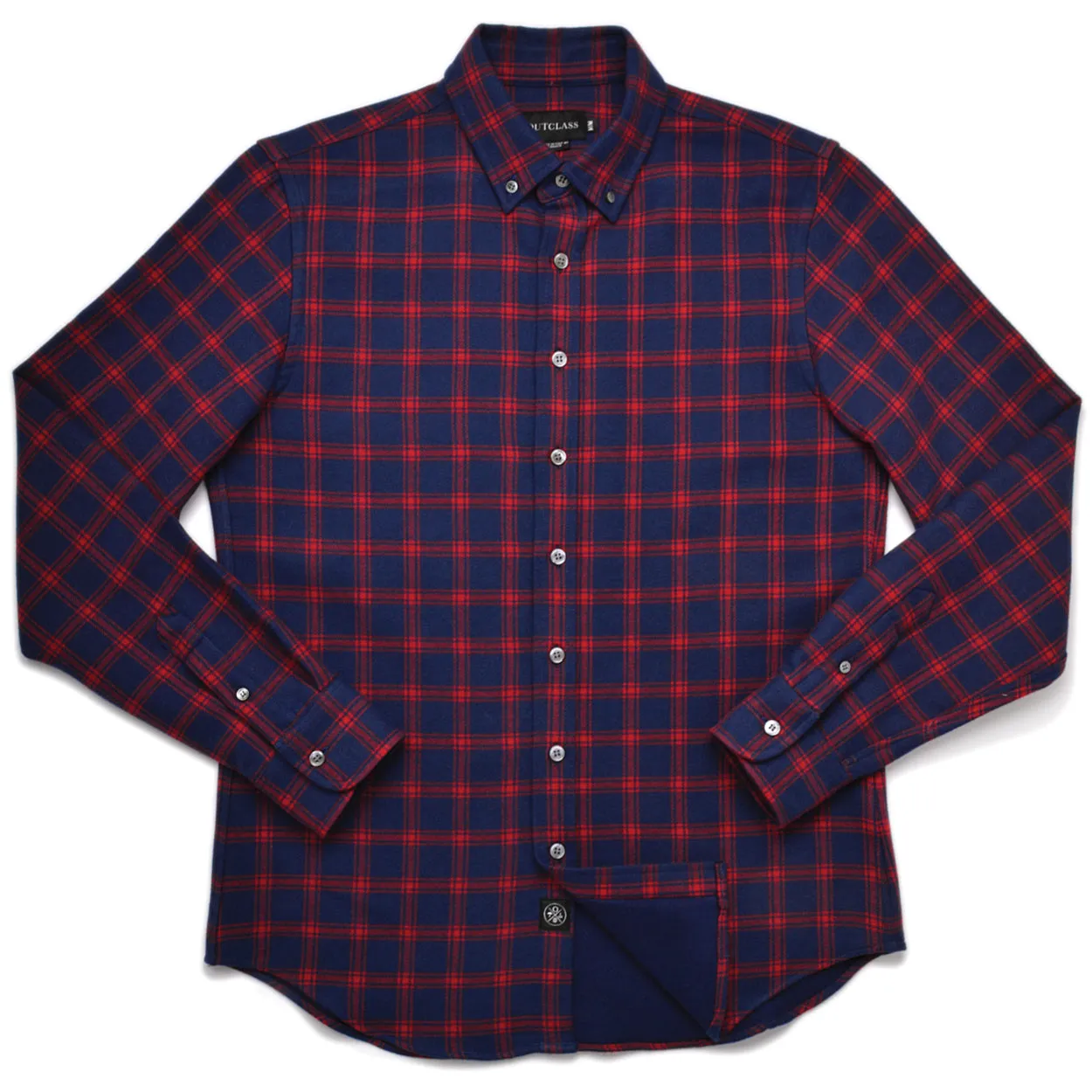 Navy Double-Sided Check Flannel Shirt sold by Outclass