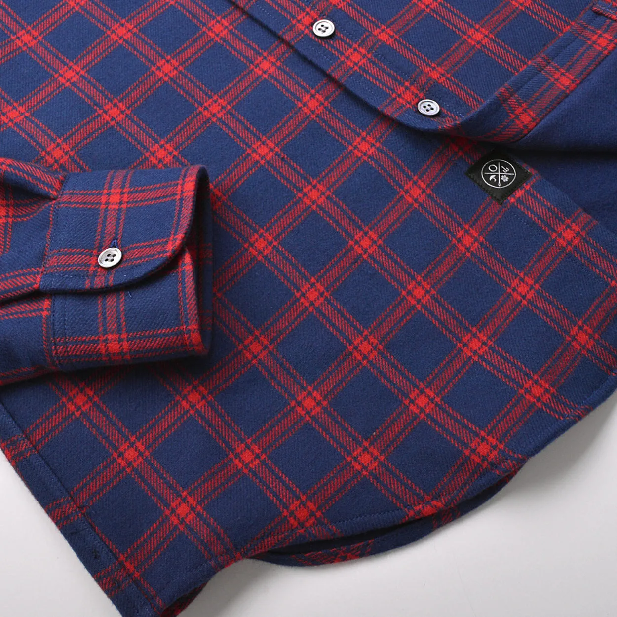 Navy Double-Sided Check Flannel Shirt sold by Outclass product image thumbnail 3