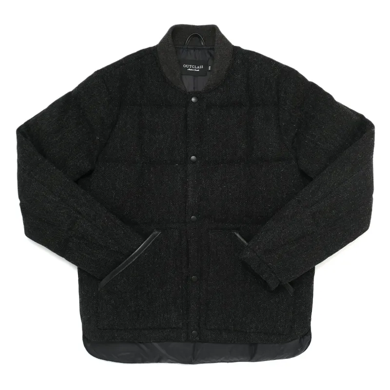 Charcoal Herringbone Down Jacket sold by Outclass