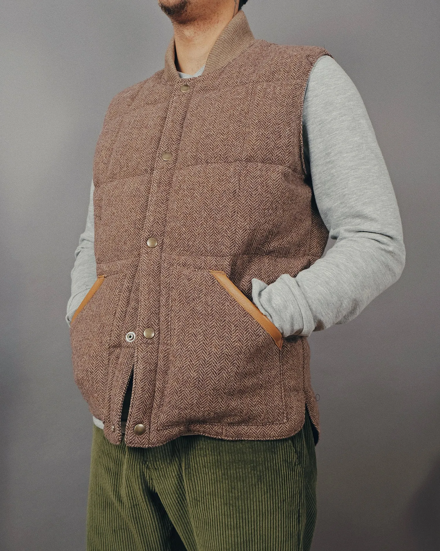 Hazel Herringbone Down Vest sold by Outclass product image thumbnail 2