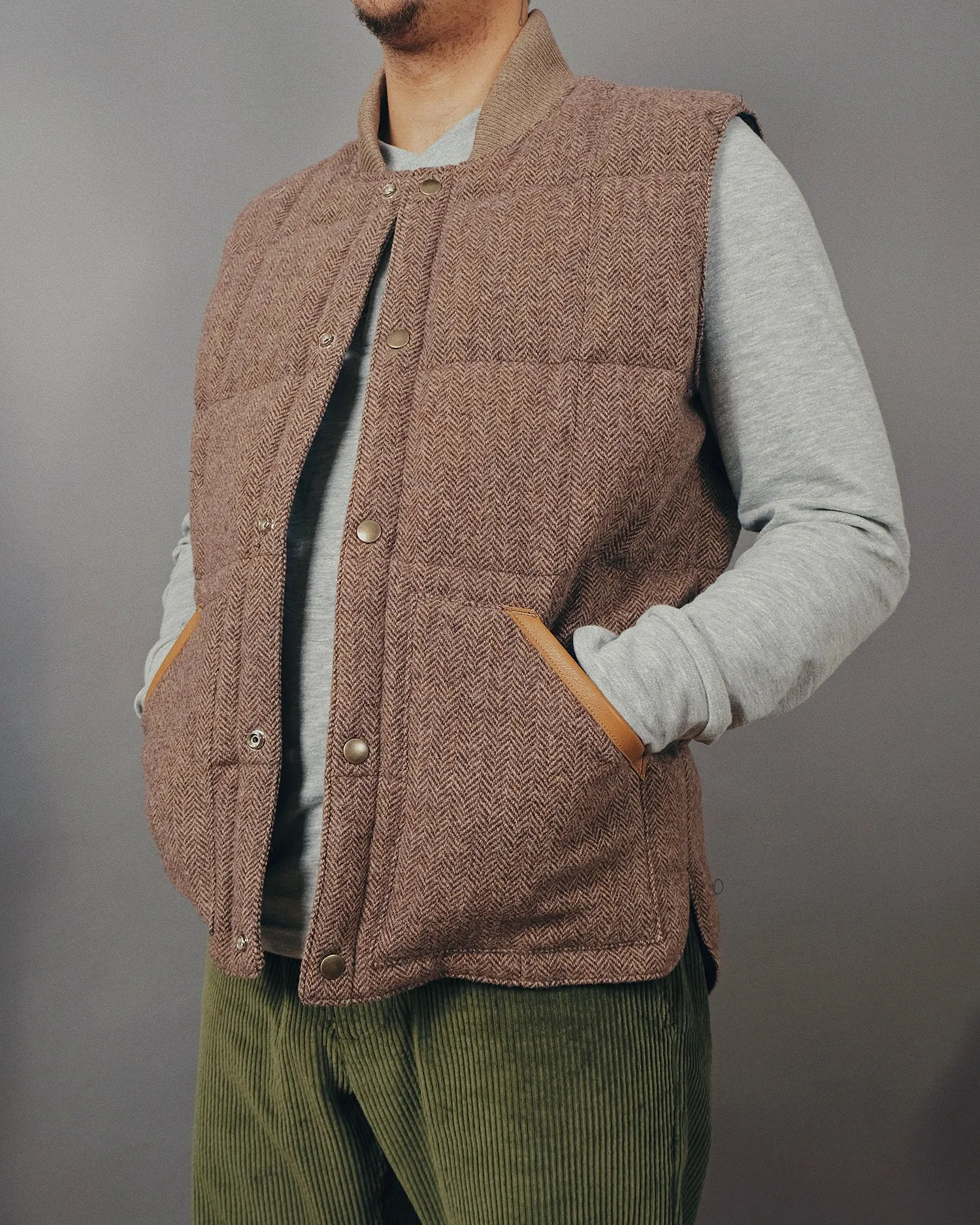 Hazel Herringbone Down Vest sold by Outclass product image thumbnail 5