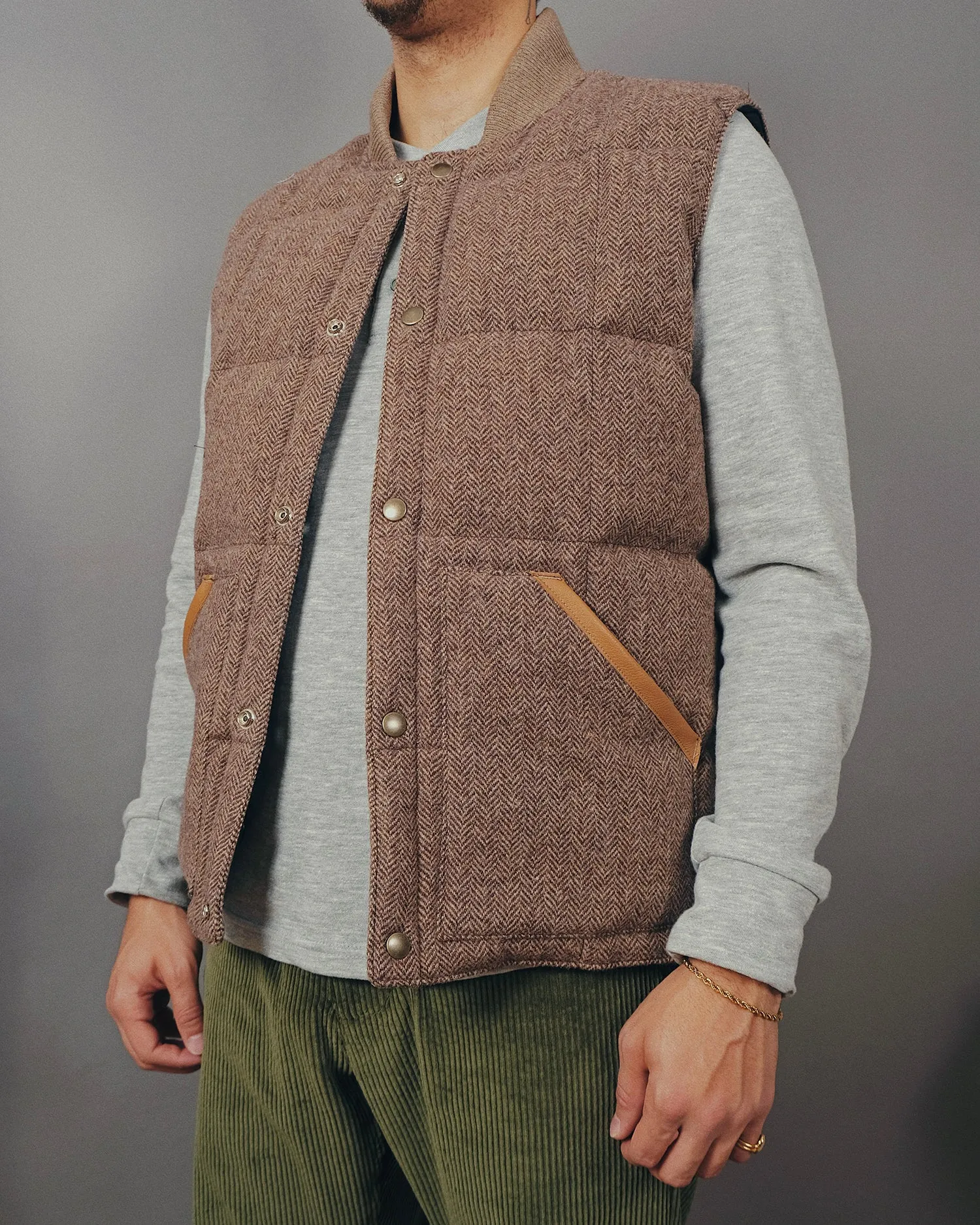 Hazel Herringbone Down Vest sold by Outclass product image thumbnail 4