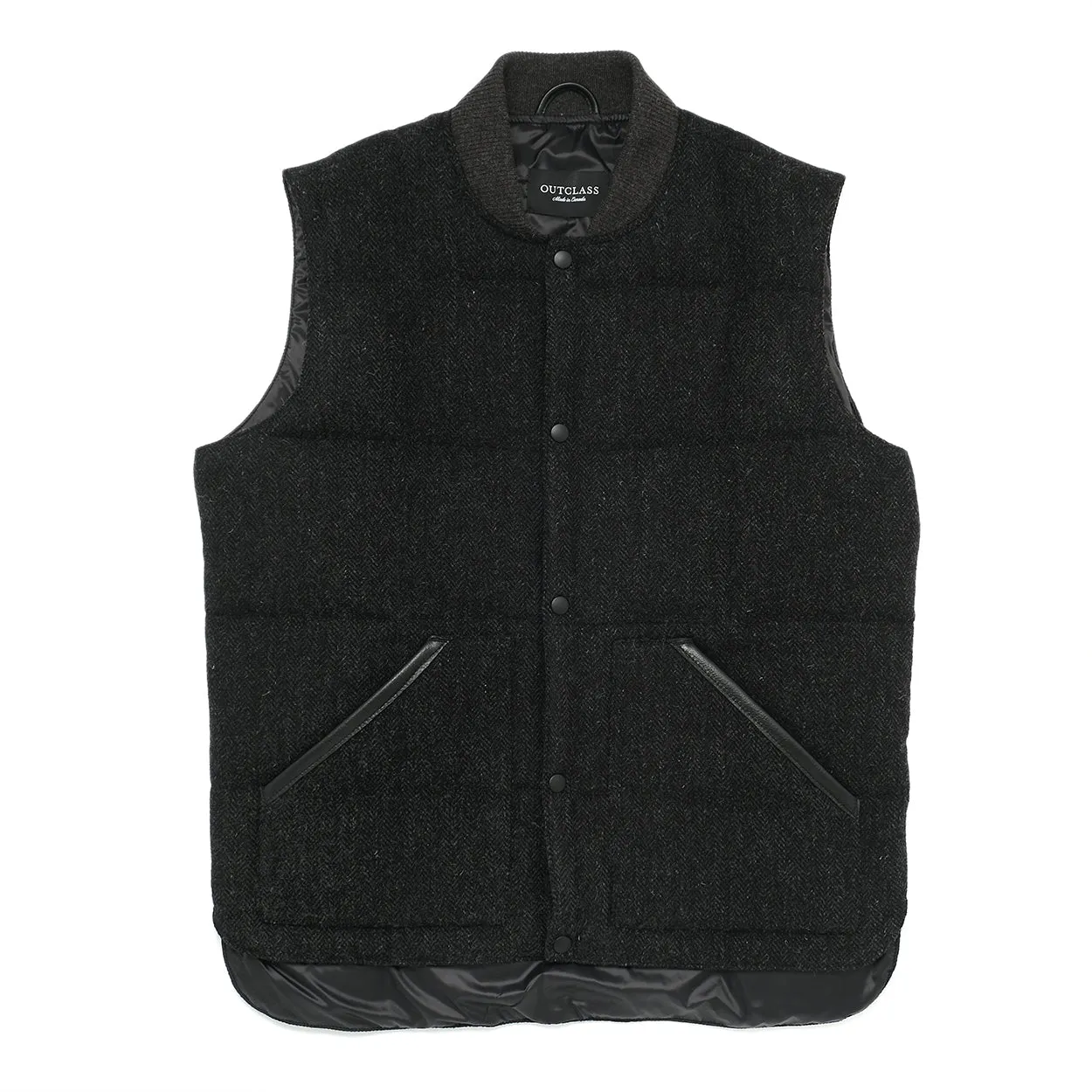 Charcoal Herringbone Down Vest sold by Outclass