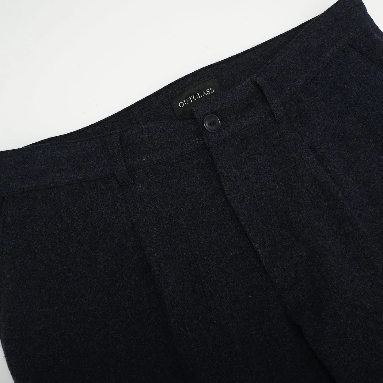 Navy Washable Wool Pleated Pant sold by Outclass product image thumbnail 4