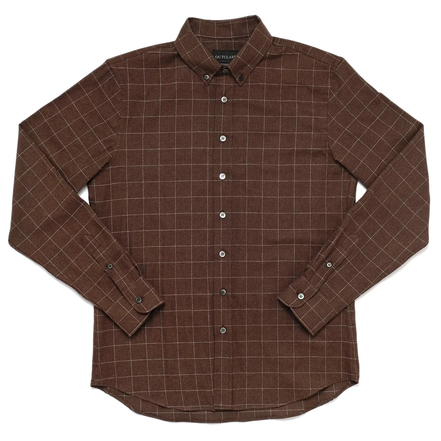 Mocha Windowpane Plaid Flannel Shirt sold by Outclass