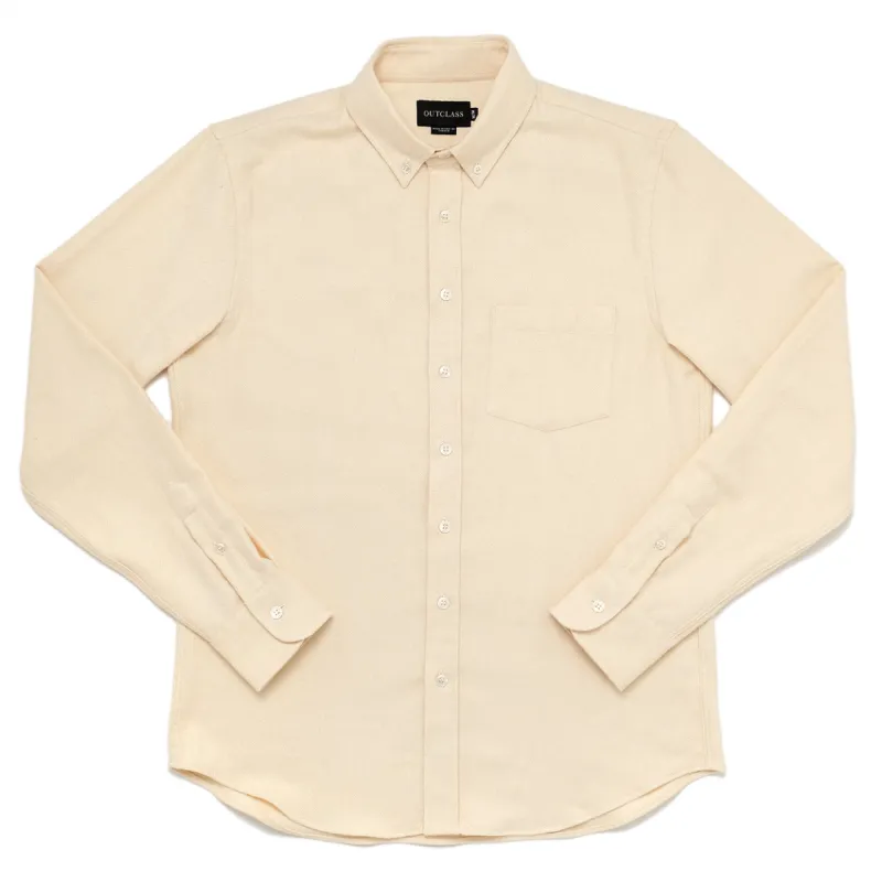 Ecru Twill Flannel Shirt sold by Outclass