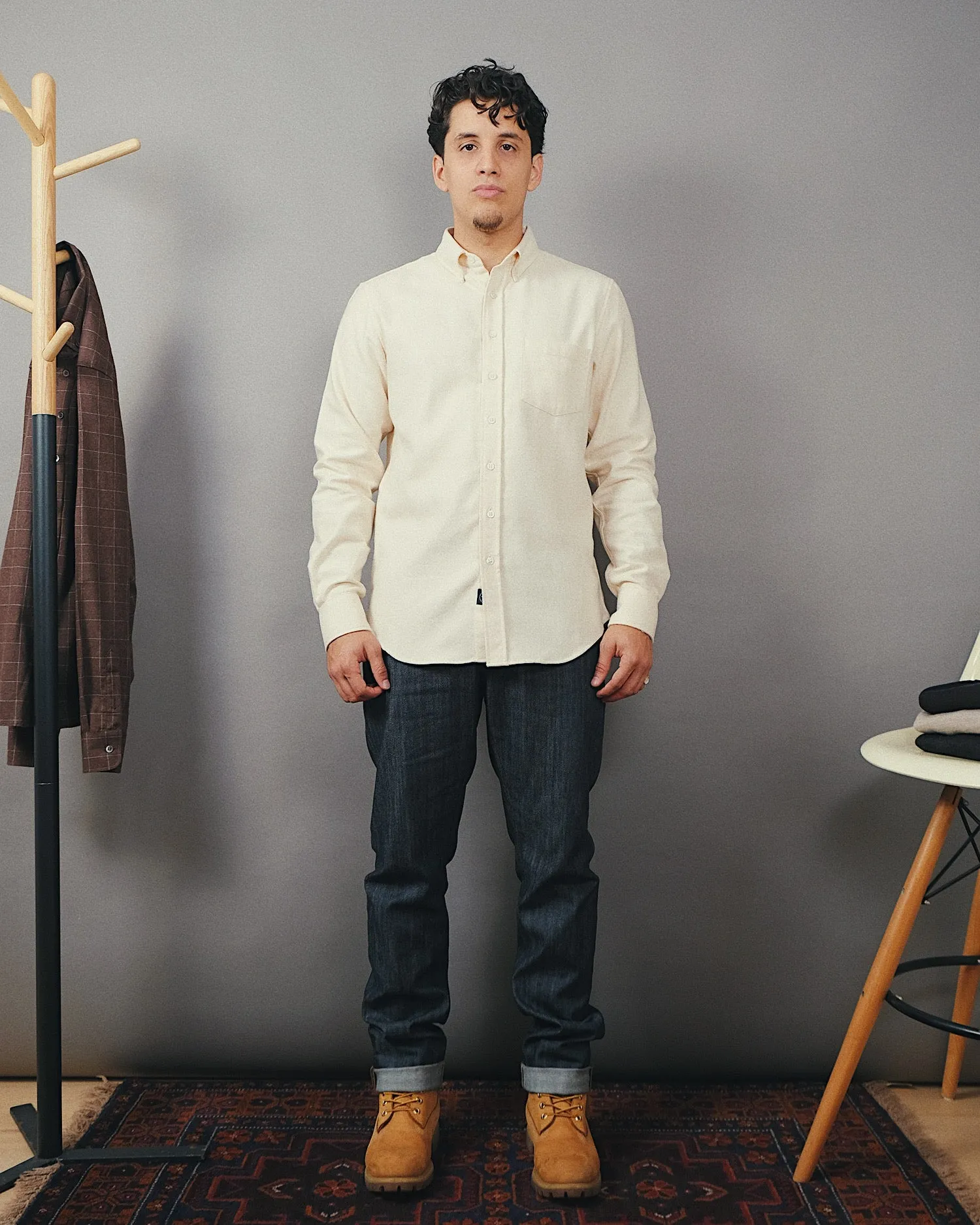 Ecru Twill Flannel Shirt sold by Outclass product image thumbnail 3