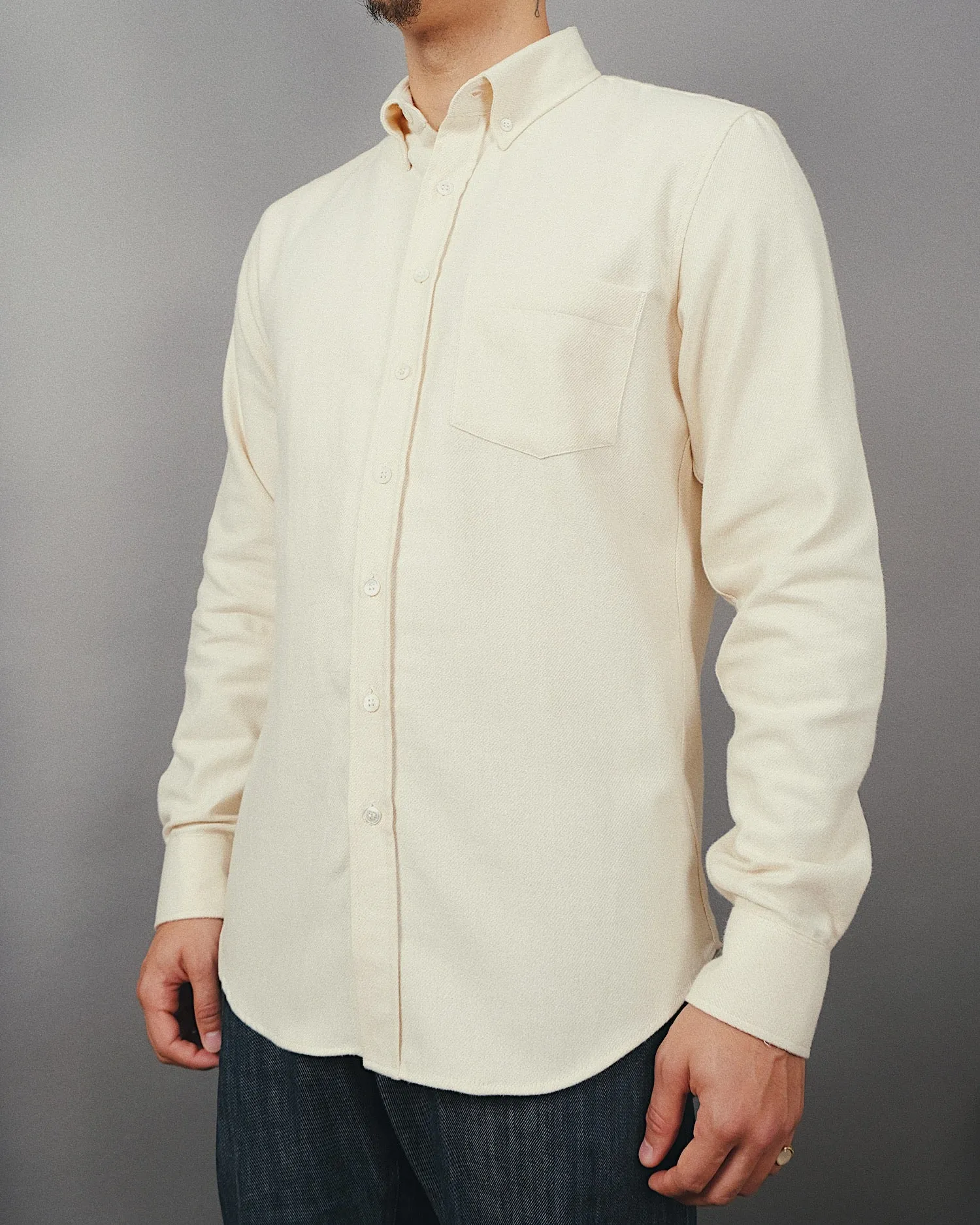 Ecru Twill Flannel Shirt sold by Outclass product image thumbnail 2