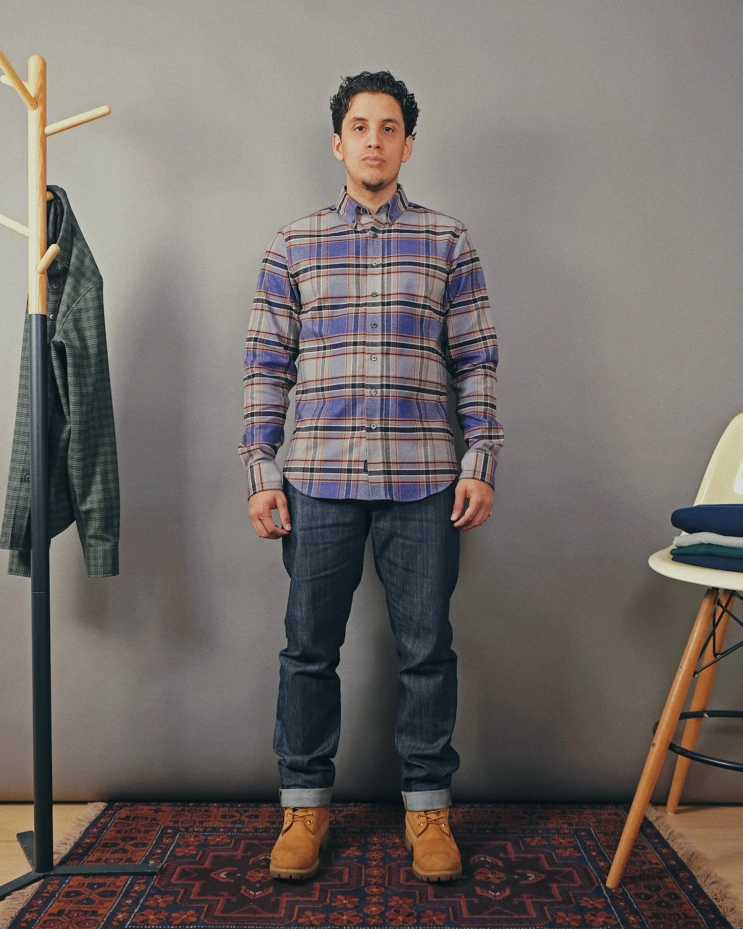 Plum Plaid Flannel Shirt sold by Outclass product image thumbnail 3