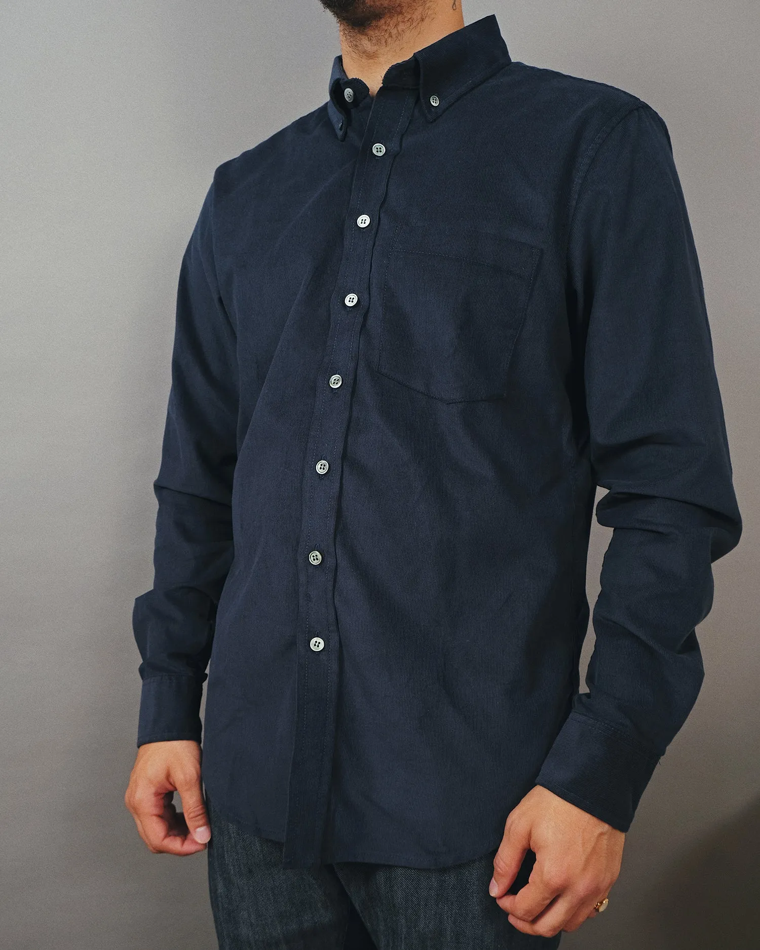 Navy Corduroy Shirt sold by Outclass product image thumbnail 2