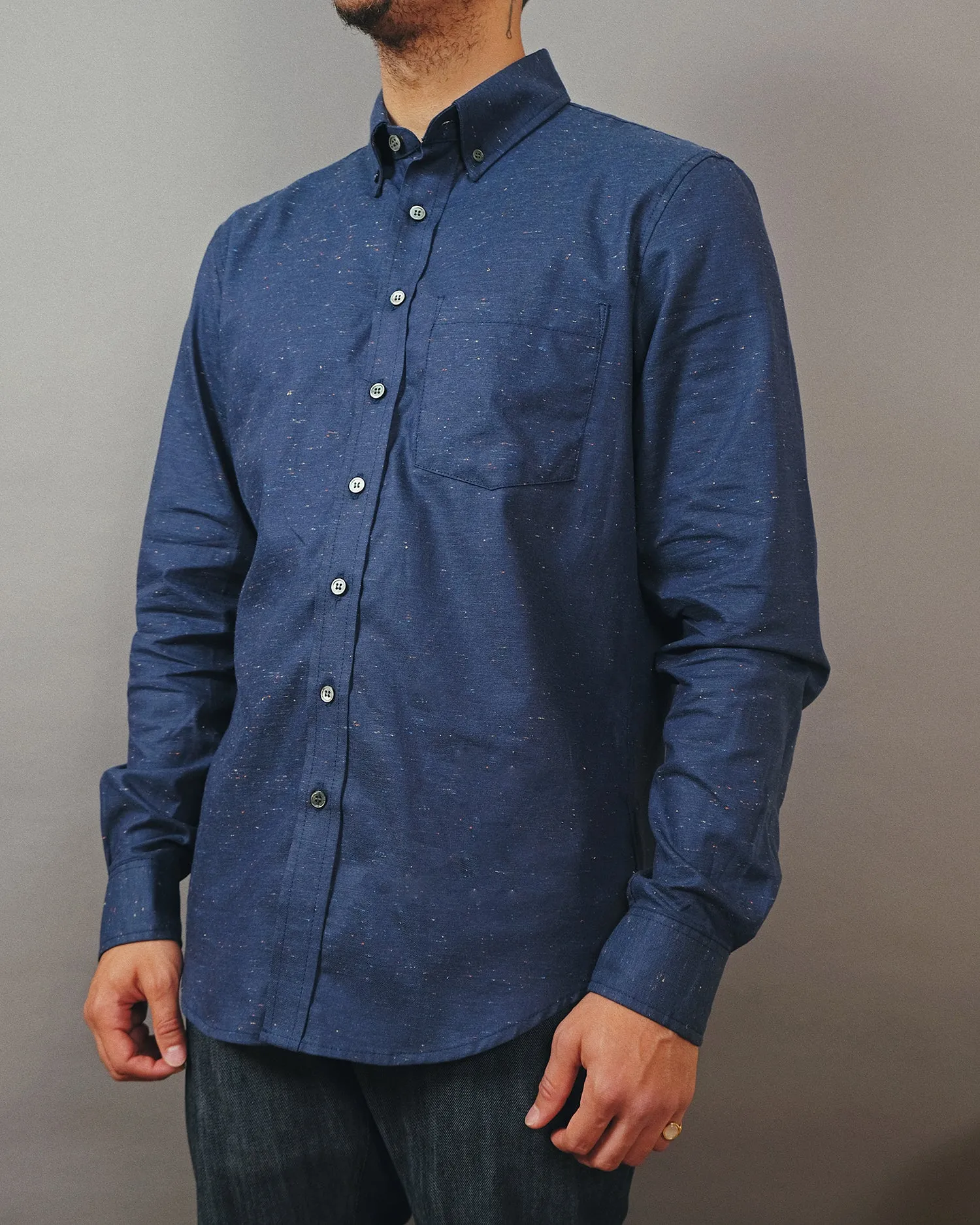 Navy Fleck Shirt sold by Outclass product image thumbnail 2