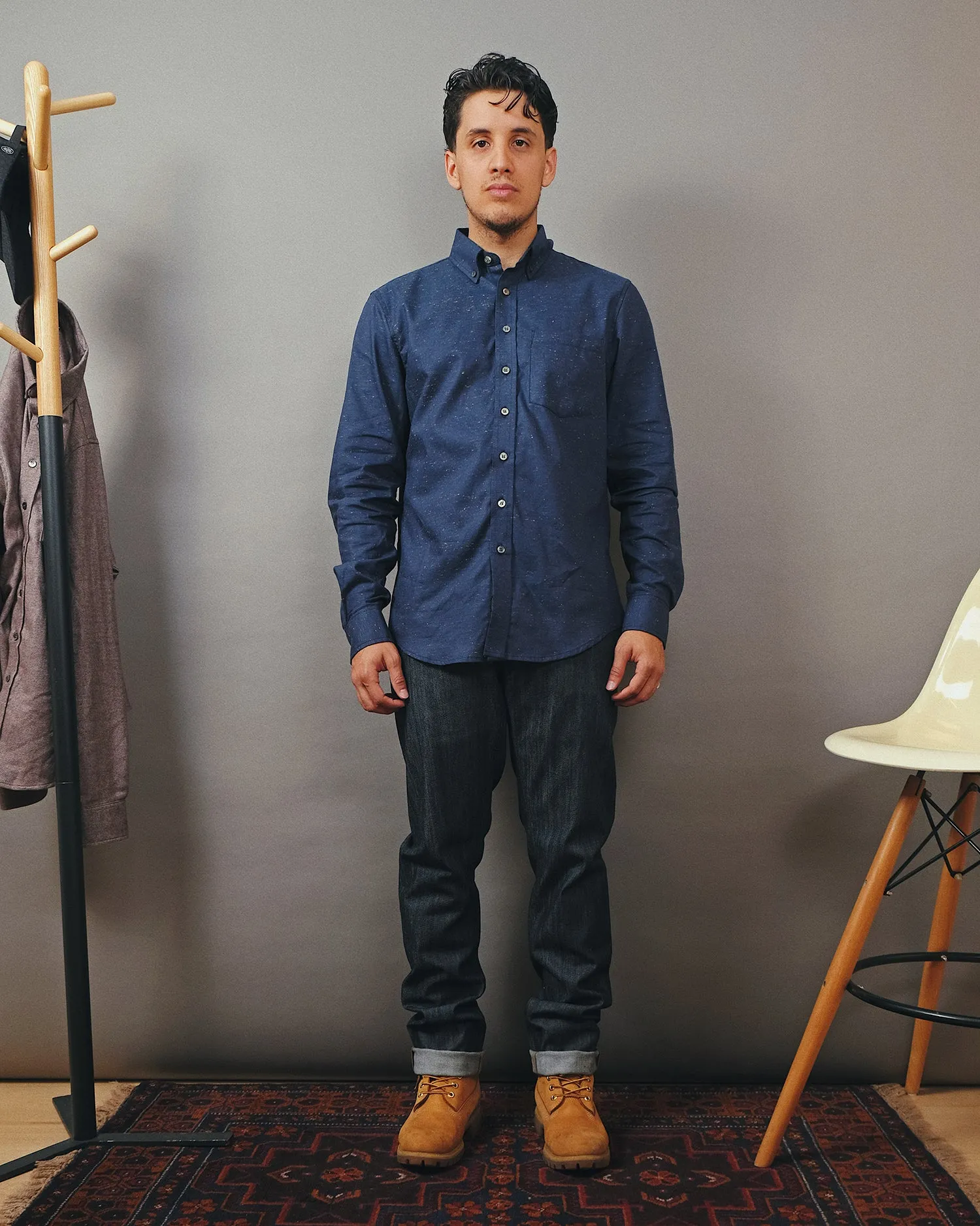 Navy Fleck Shirt sold by Outclass product image thumbnail 3