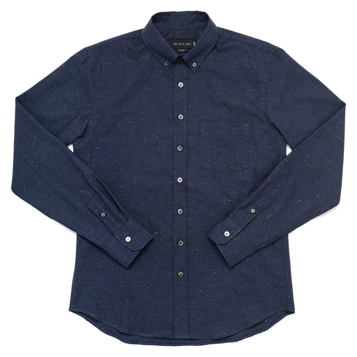 Navy Fleck Shirt sold by Outclass
