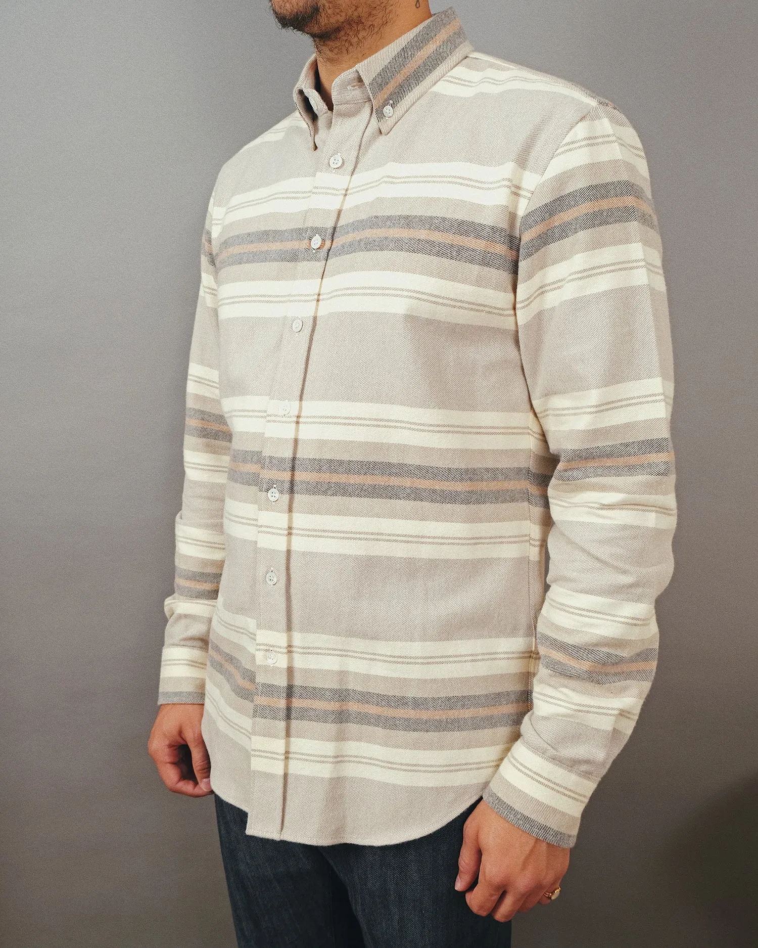 Natural Stripe Blanket Flannel Shirt sold by Outclass product image thumbnail 2