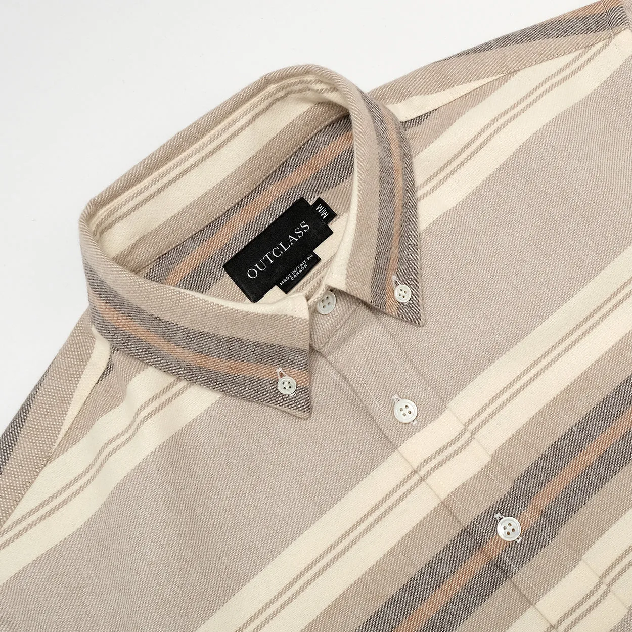 Natural Stripe Blanket Flannel Shirt sold by Outclass product image thumbnail 4